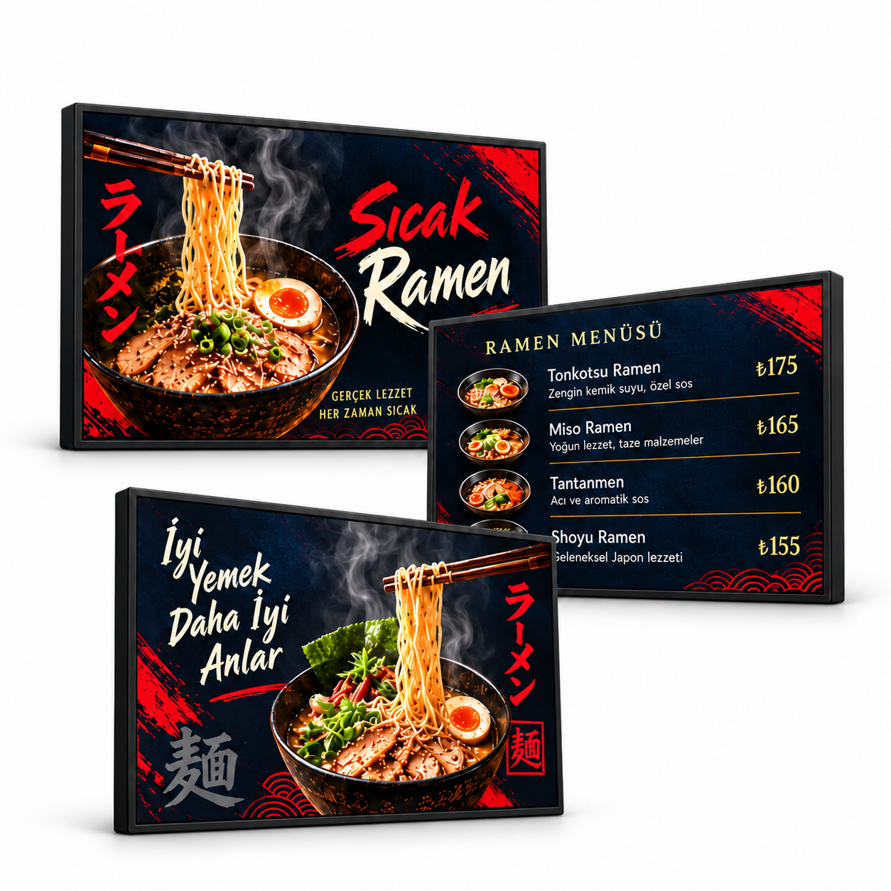 3×1 Endüstriyel Menuboard Paketi