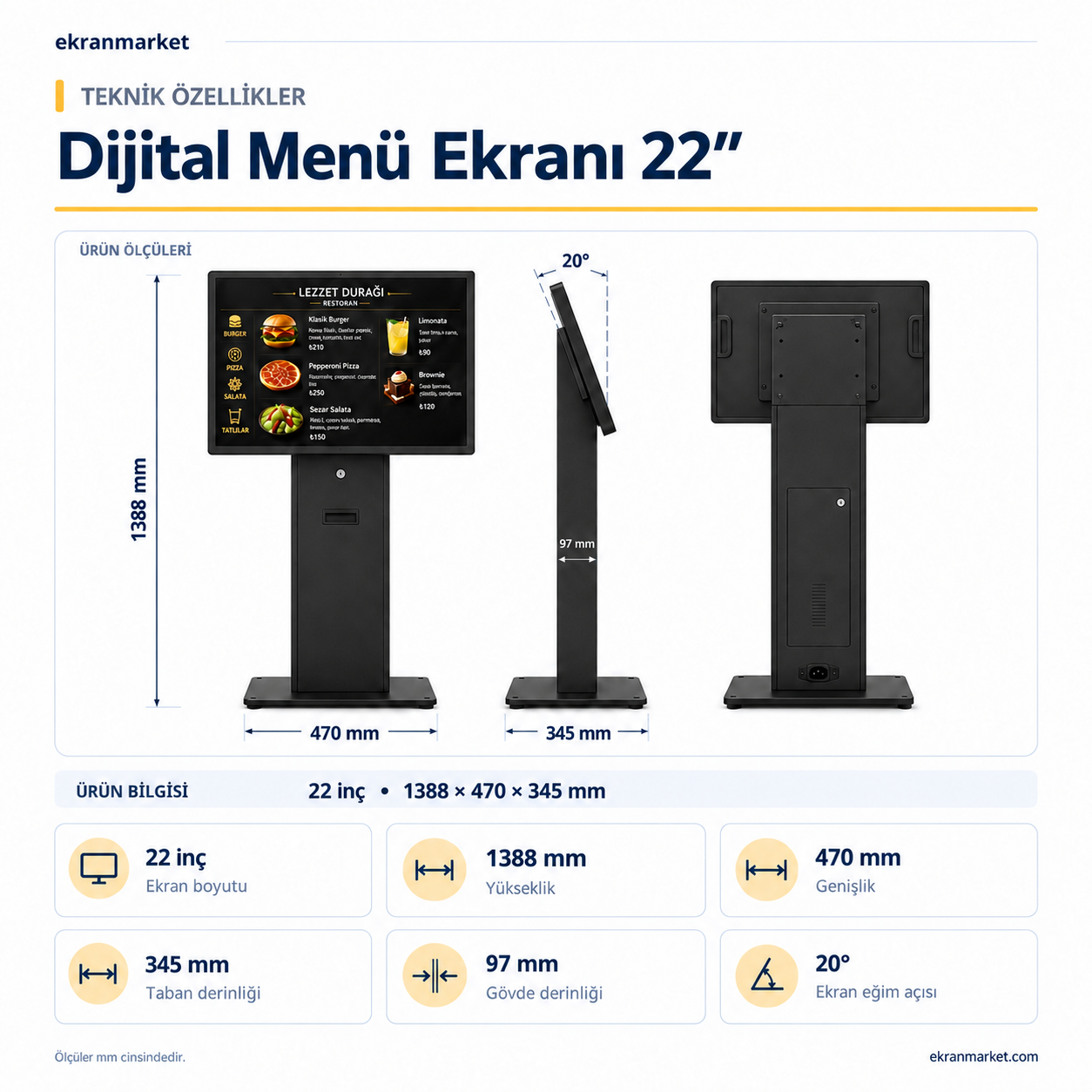 Dijital Menü Ekranı 22