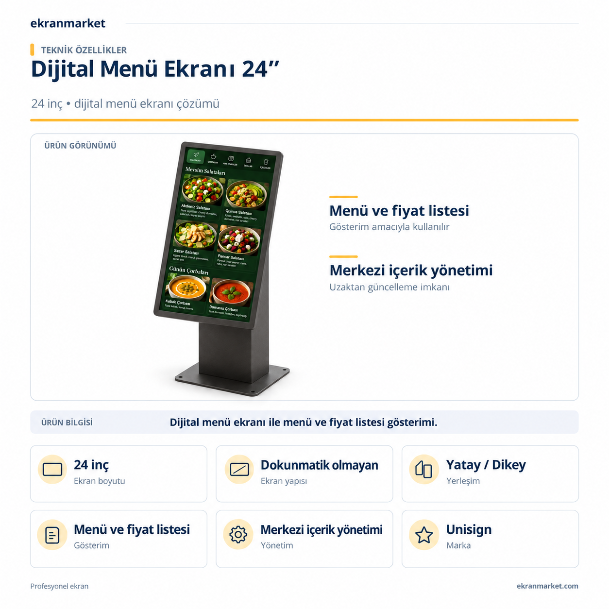 Dijital Menü Ekranı 24
