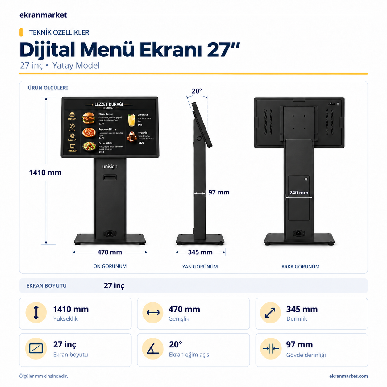 Dijital Menü Ekranı 27