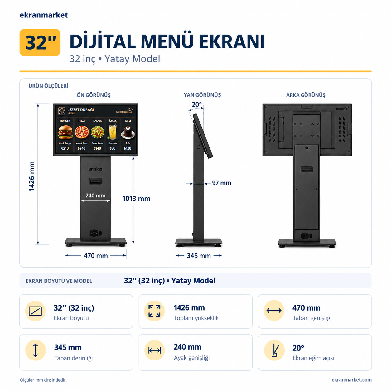 Dijital Menü Ekranı 32