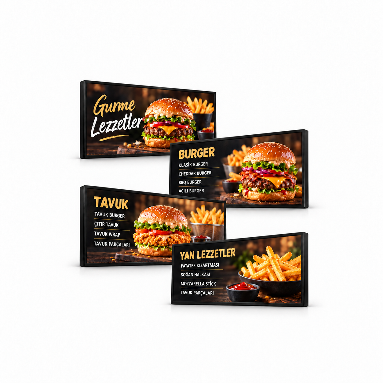 Endüstriyel Digital Signage Display (Menuboard) 4x1 — 43 inç — ana ürün görseli
