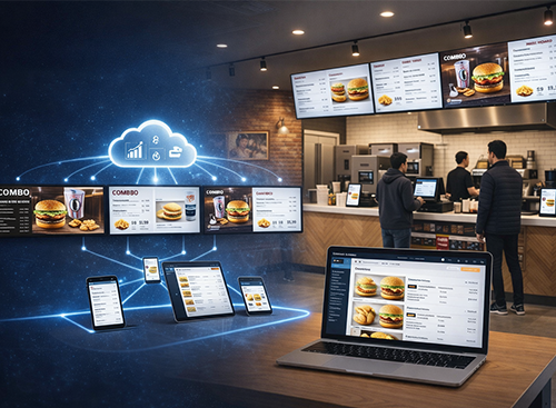 Endüstriyel Digital Signage Display (Menuboard) 4x1