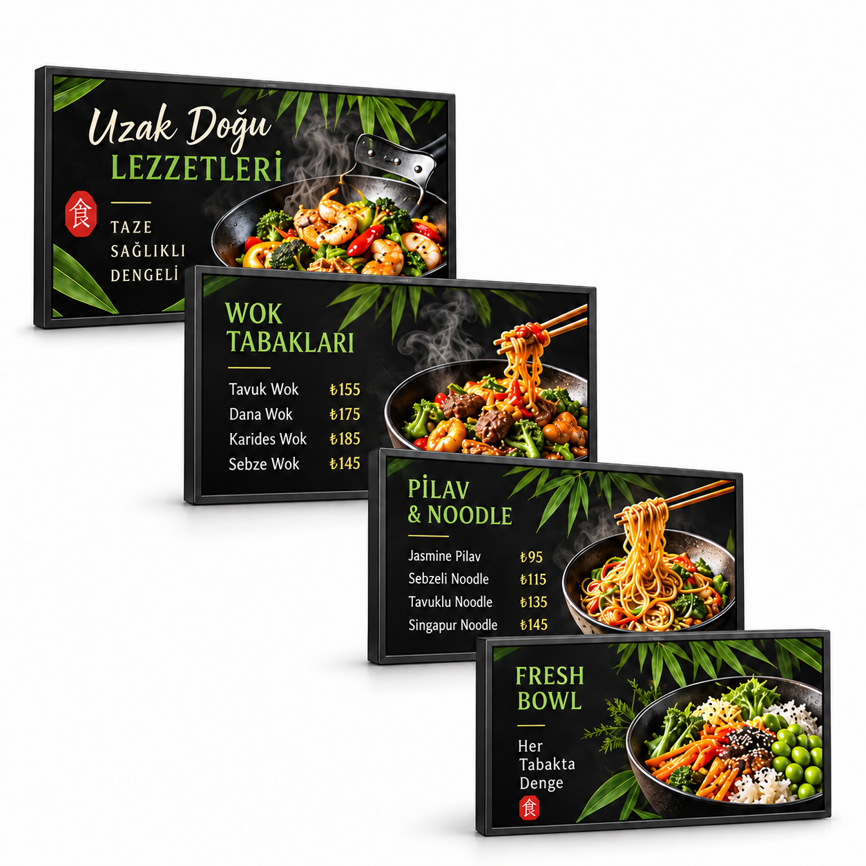 Endüstriyel Digital Signage Display (Menuboard) 4x1