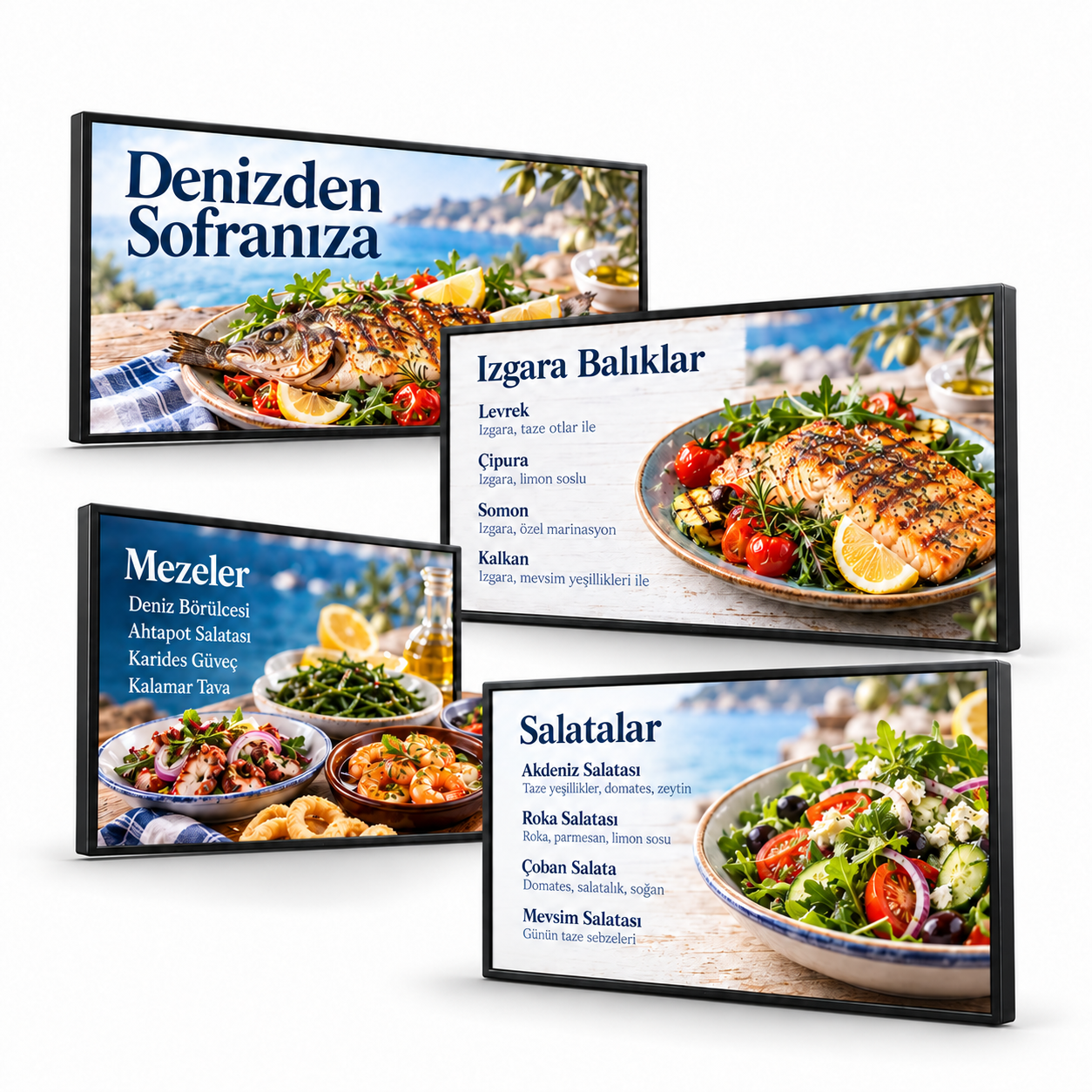 Endüstriyel Digital Signage Display (Menuboard) 4x1 — 55 inç — ana ürün görseli