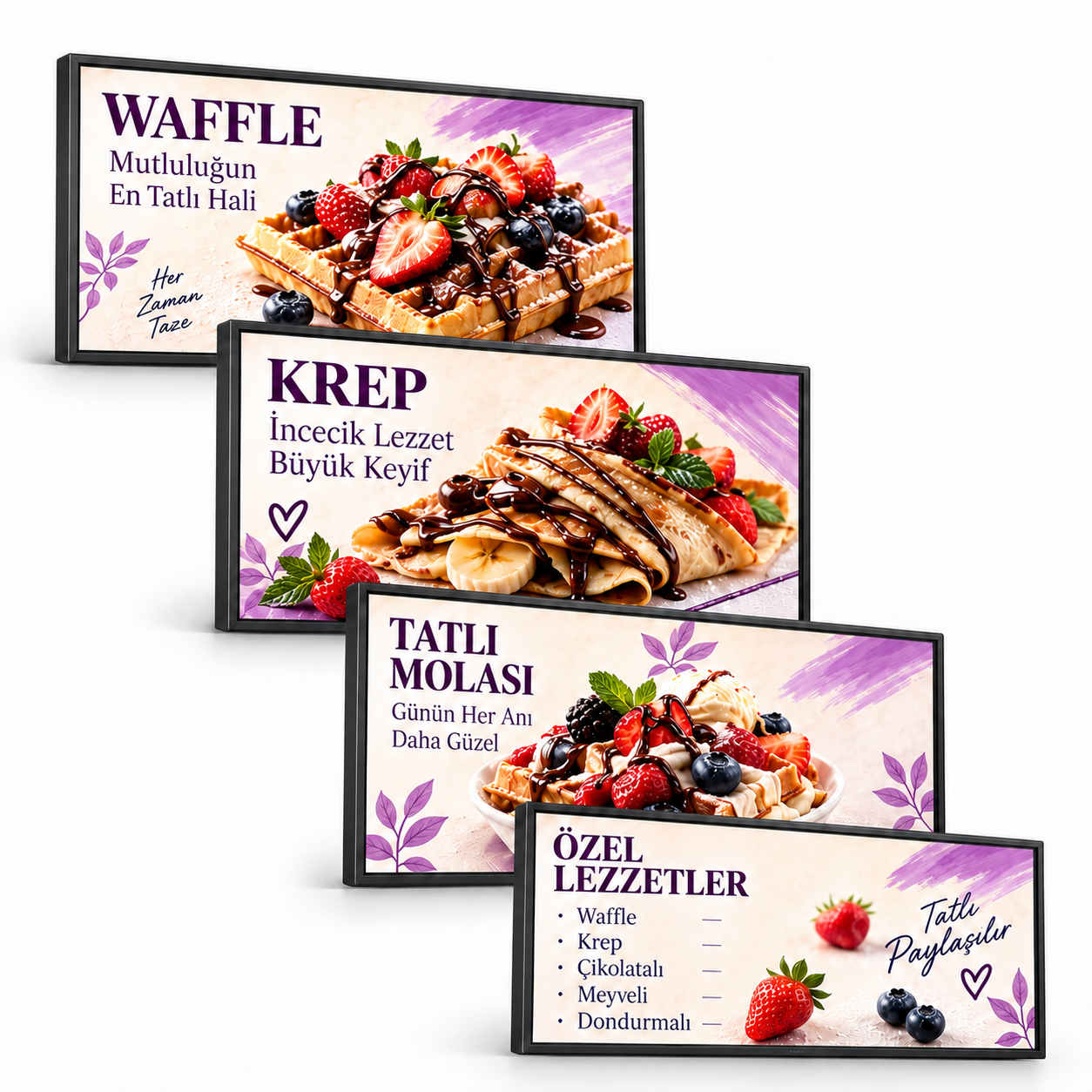 Endüstriyel Digital Signage Display (Menuboard) 4x1