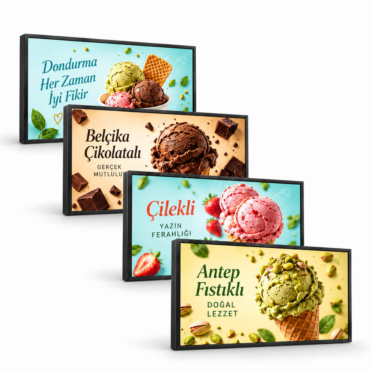 Endüstriyel Digital Signage Display (Menuboard) 4x1