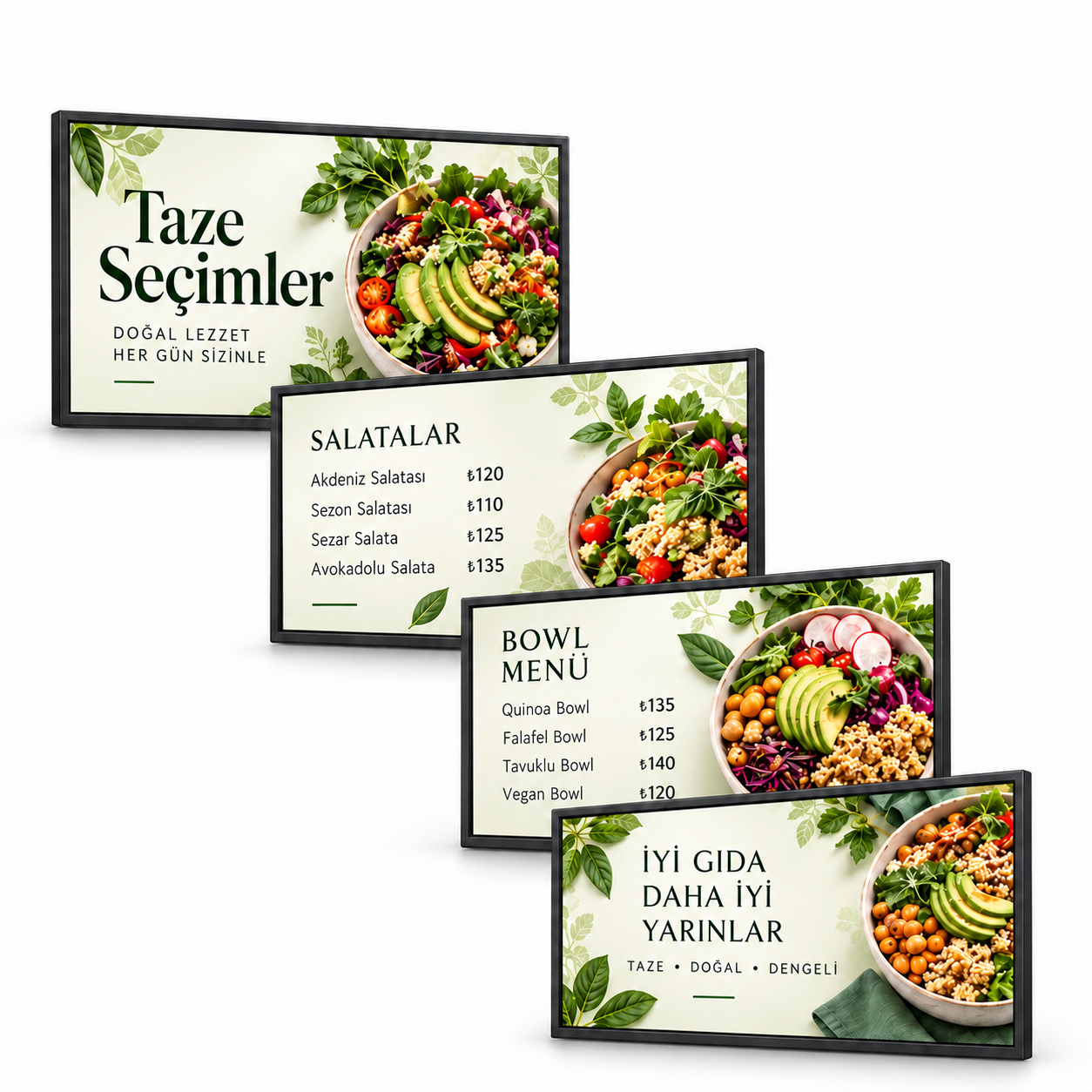Endüstriyel Digital Signage Display (Menuboard) 4x1