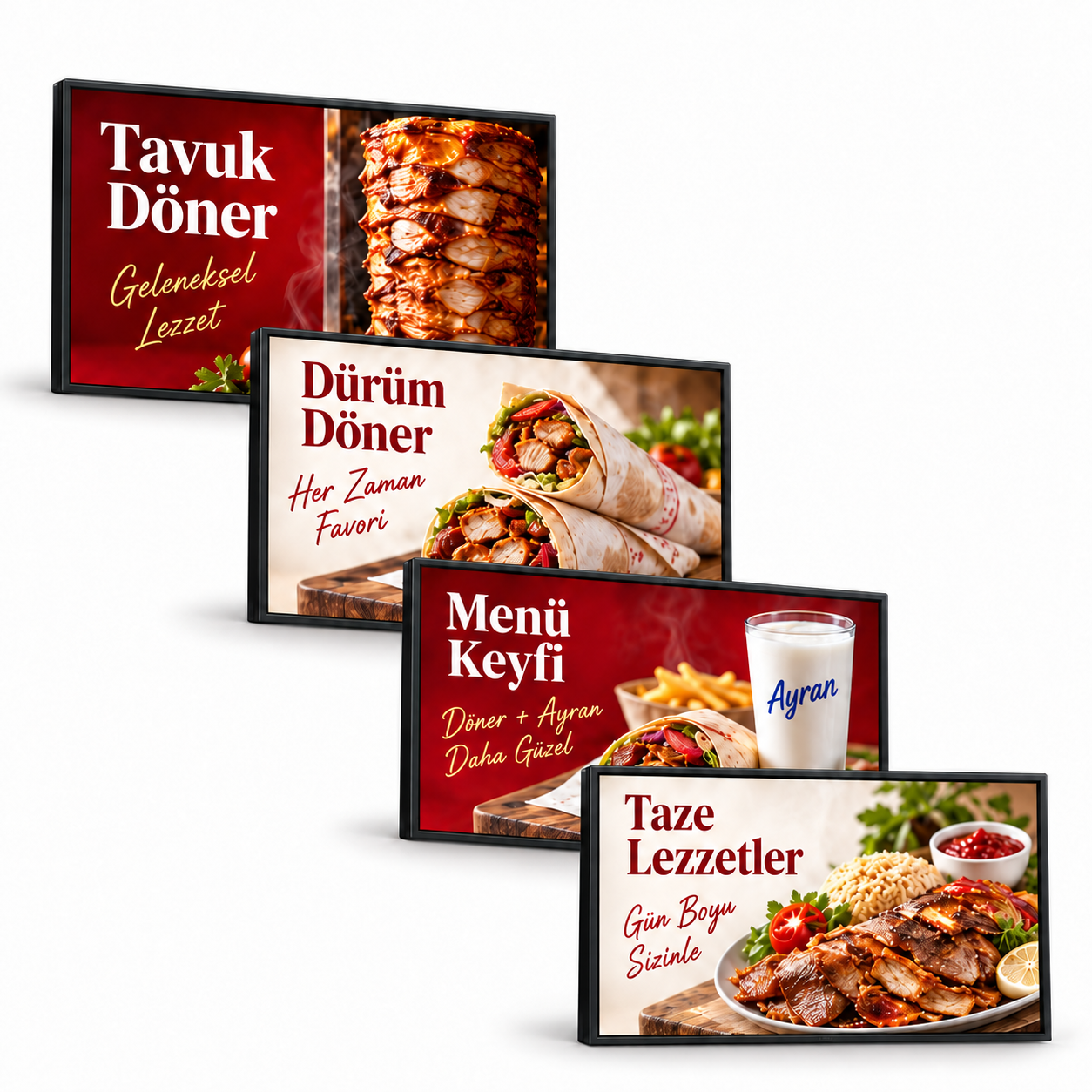 Endüstriyel Digital Signage Display (Menuboard) 4x1