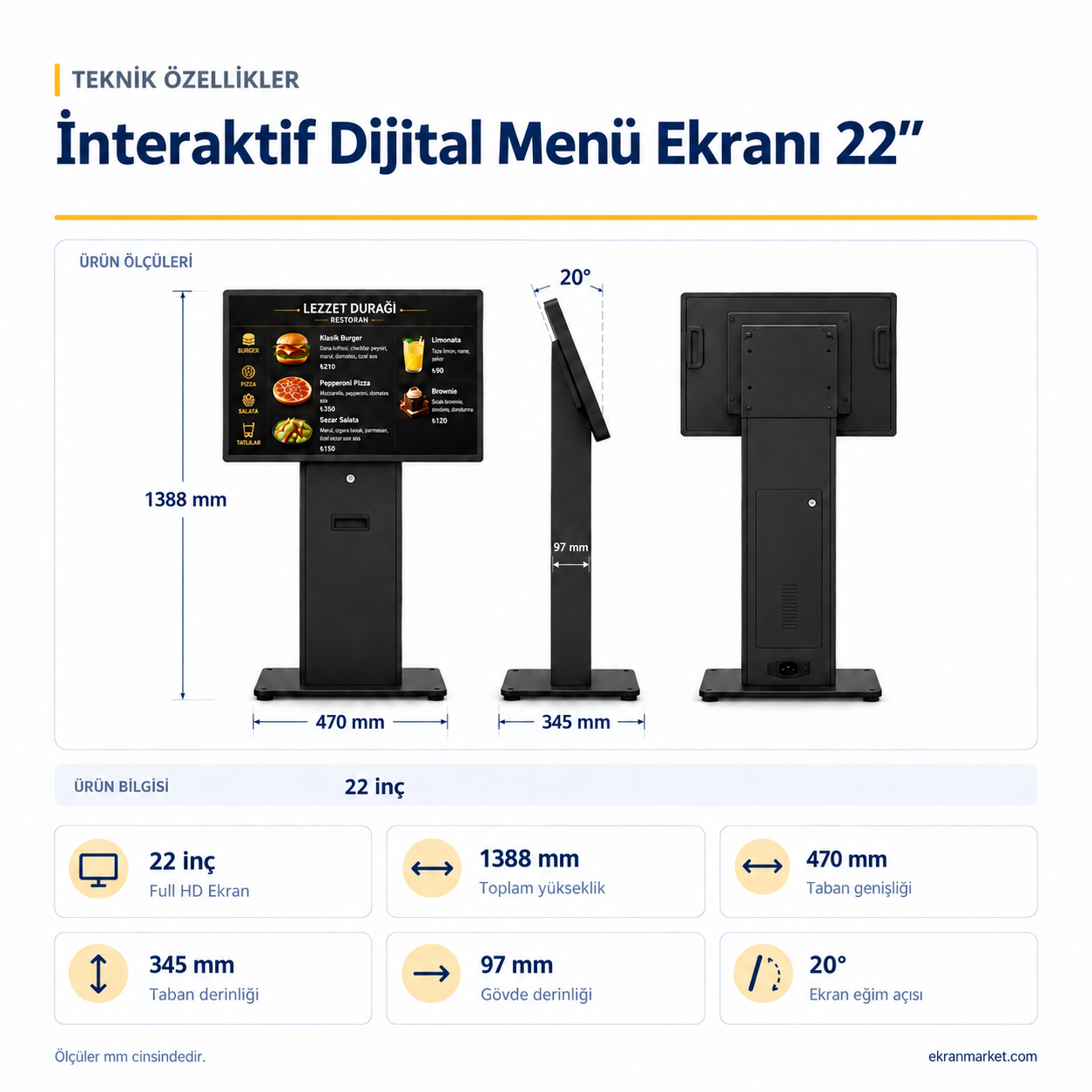 İnteraktif Dijital Menü Ekranı 22