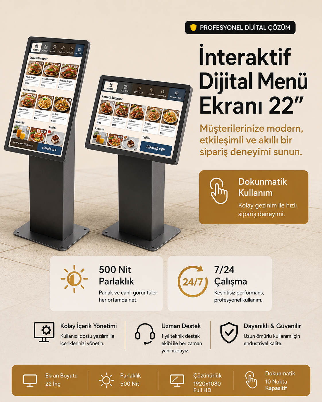 İnteraktif Dijital Menü Ekranı 22