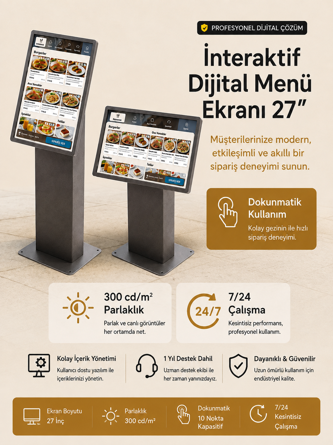 İnteraktif Dijital Menü Ekranı 27