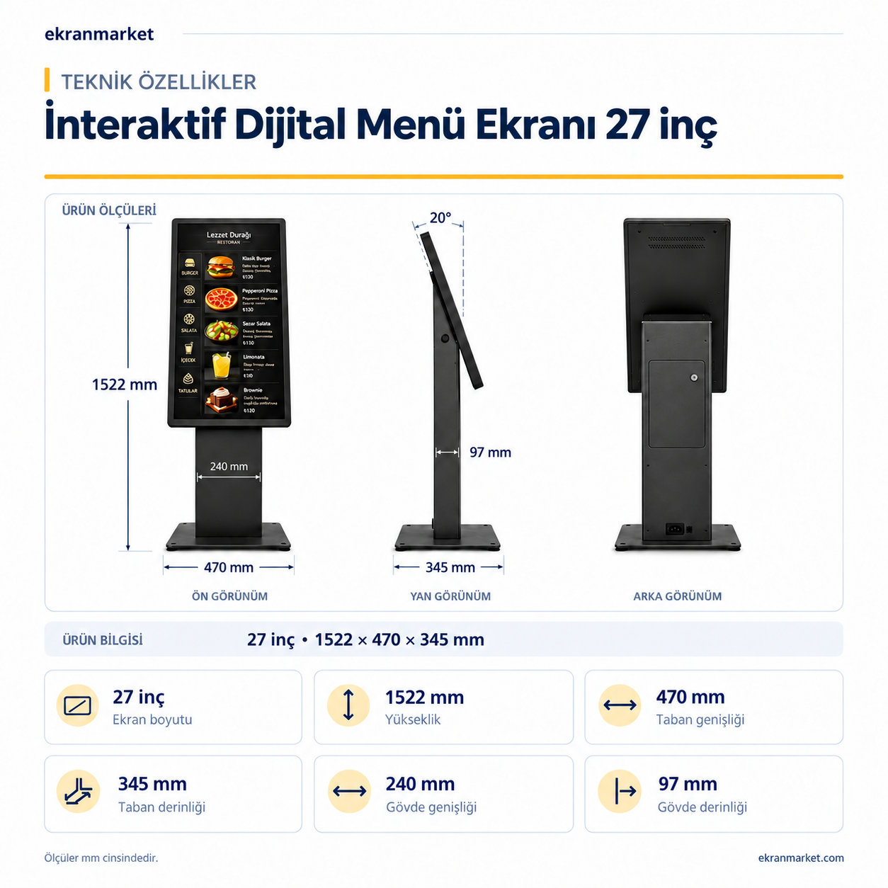 İnteraktif Dijital Menü Ekranı 27