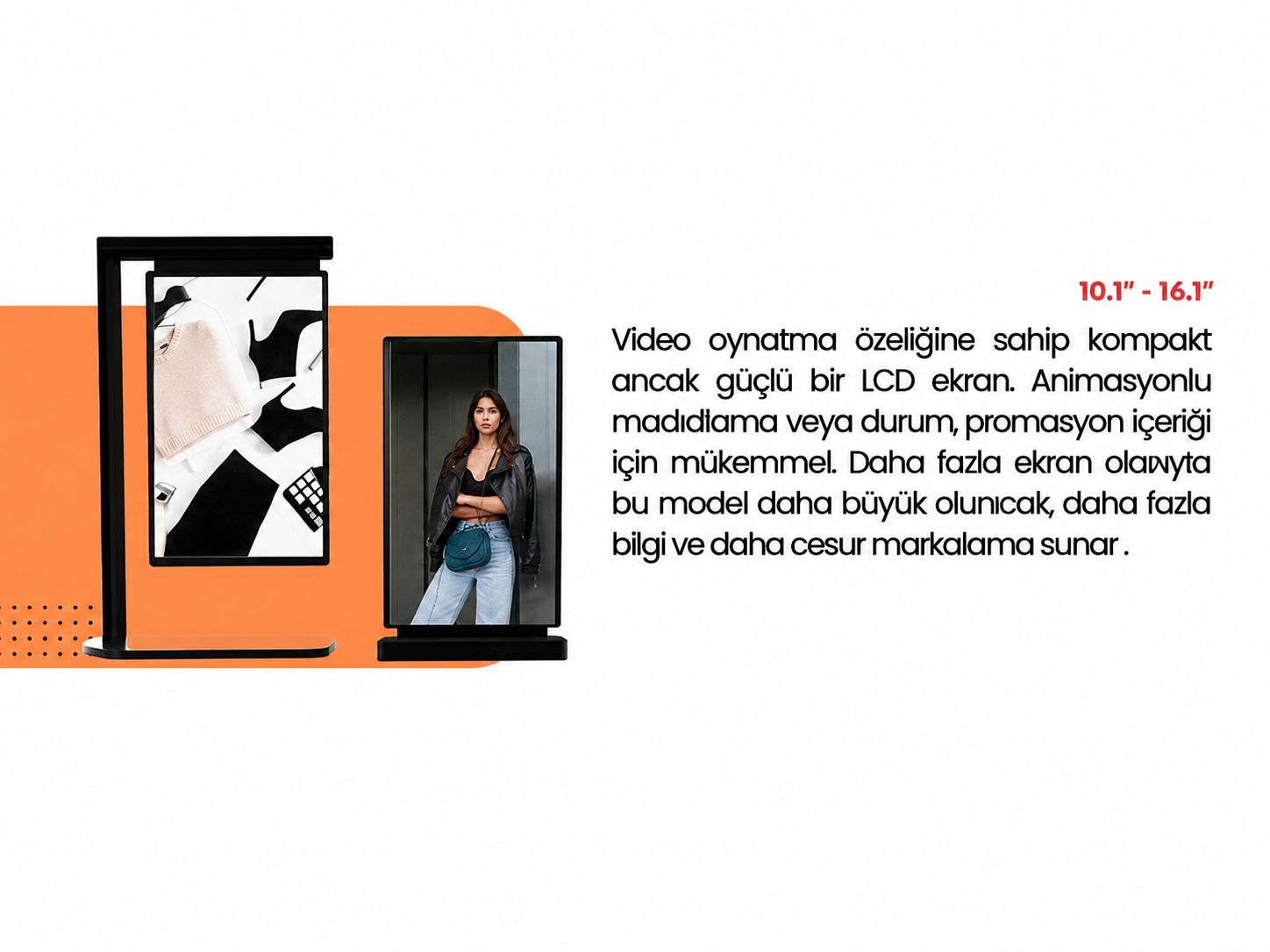 Masaüstü Stantlı Çift Taraflı Menü Ekranı 10.1