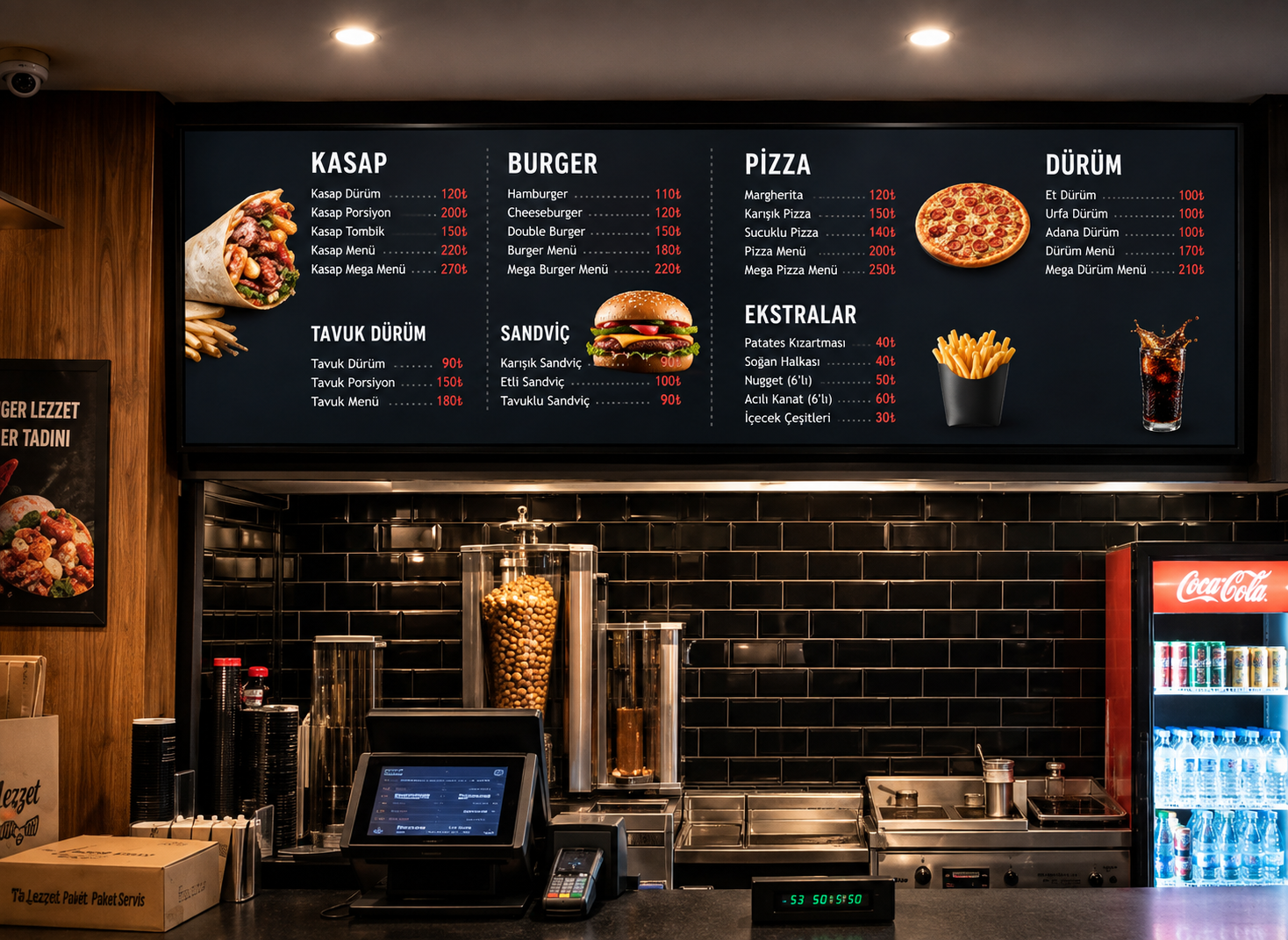 Standart Digital Signage Display (Menuboard) 2x1