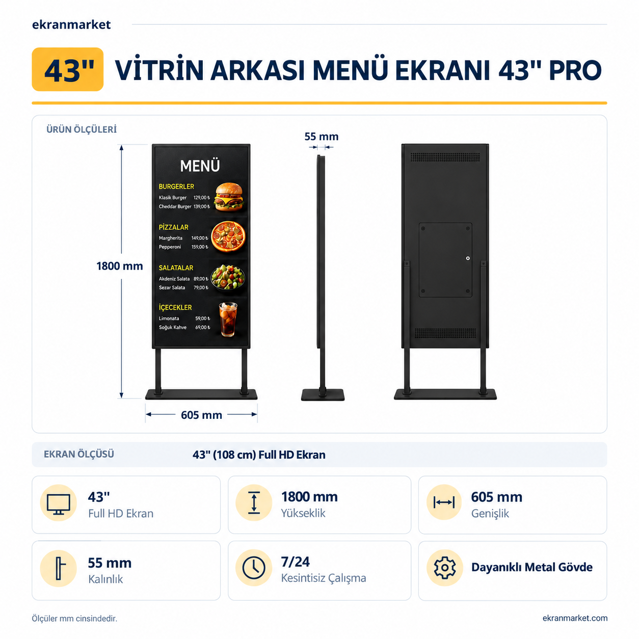 Vitrin Arkası Menü Ekranı 43