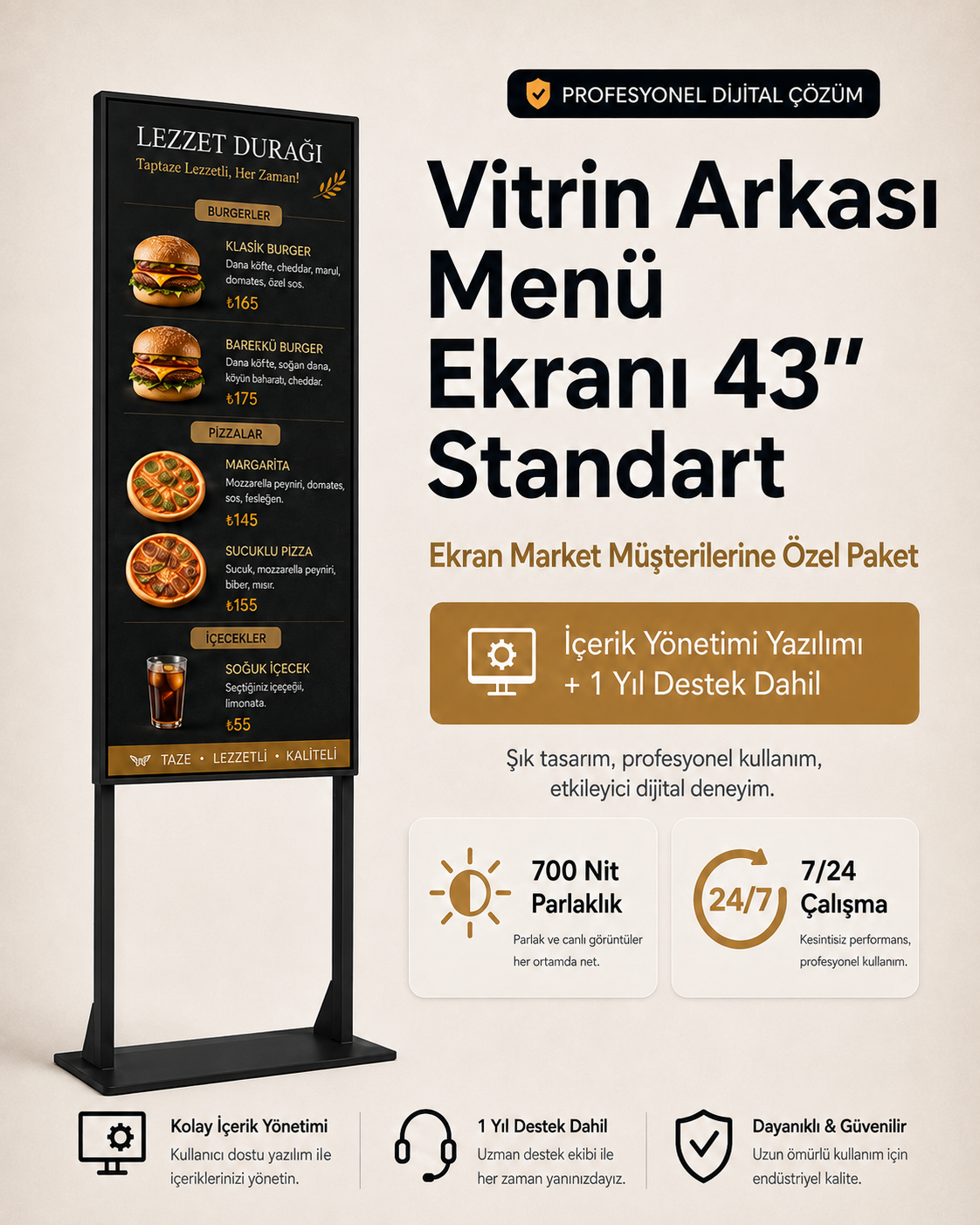 Vitrin Arkası Menü Ekranı 43