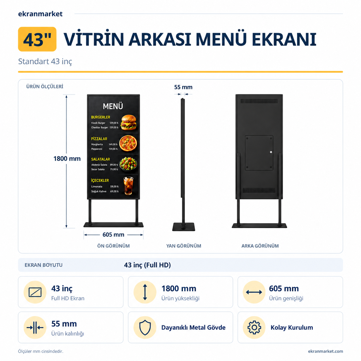 Vitrin Arkası Menü Ekranı 43