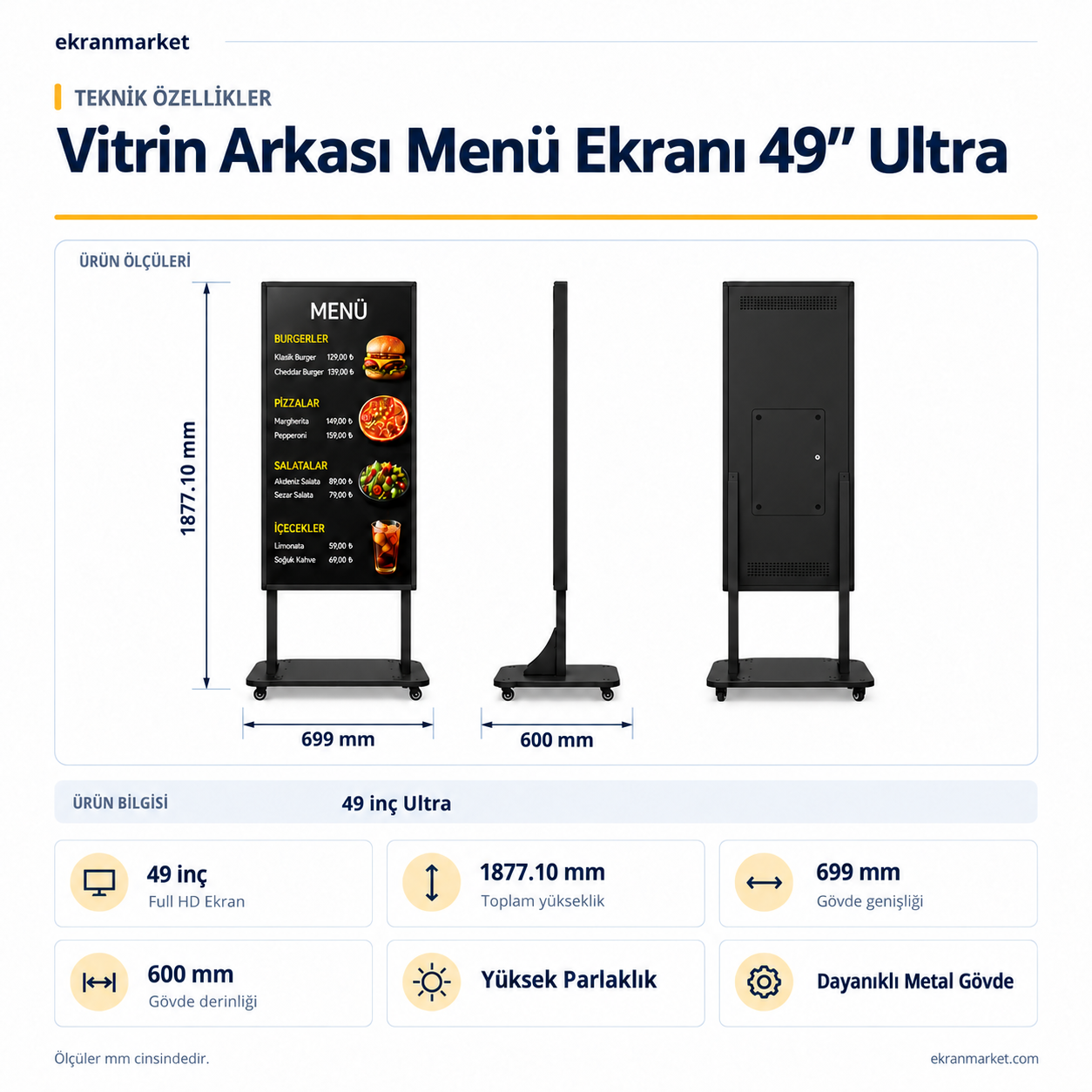 Vitrin Arkası Menü Ekranı 49