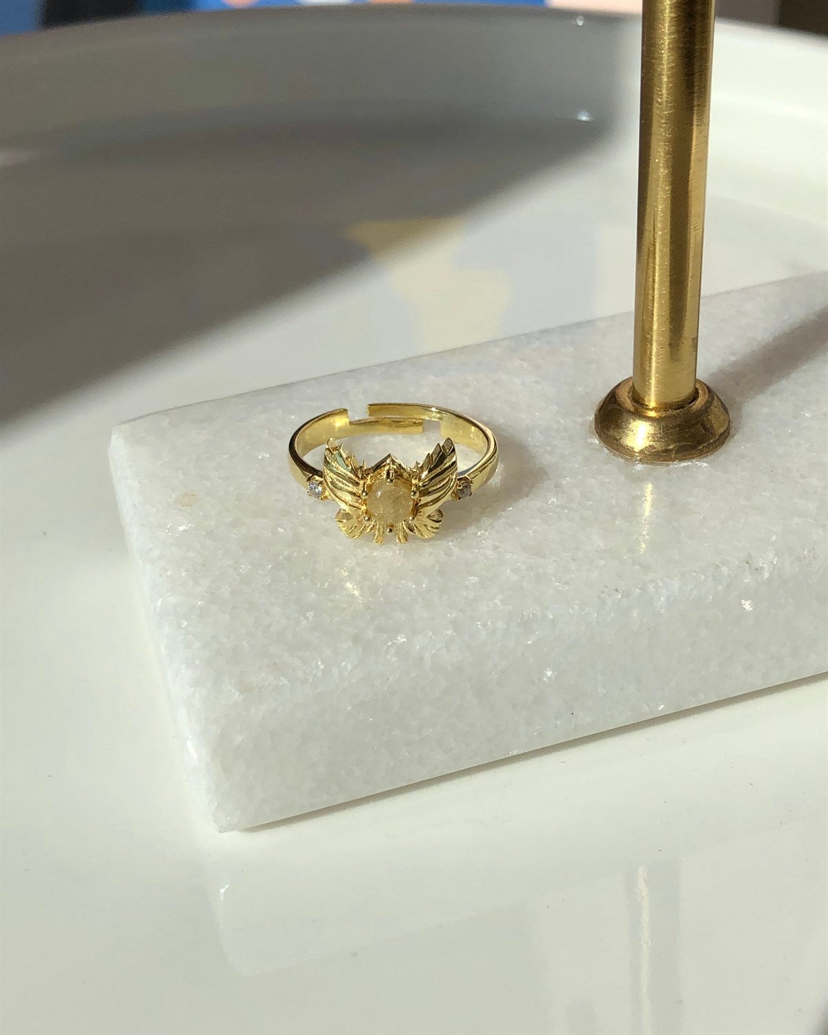 925 Gümüş Angel Doğal Taş Yüzük