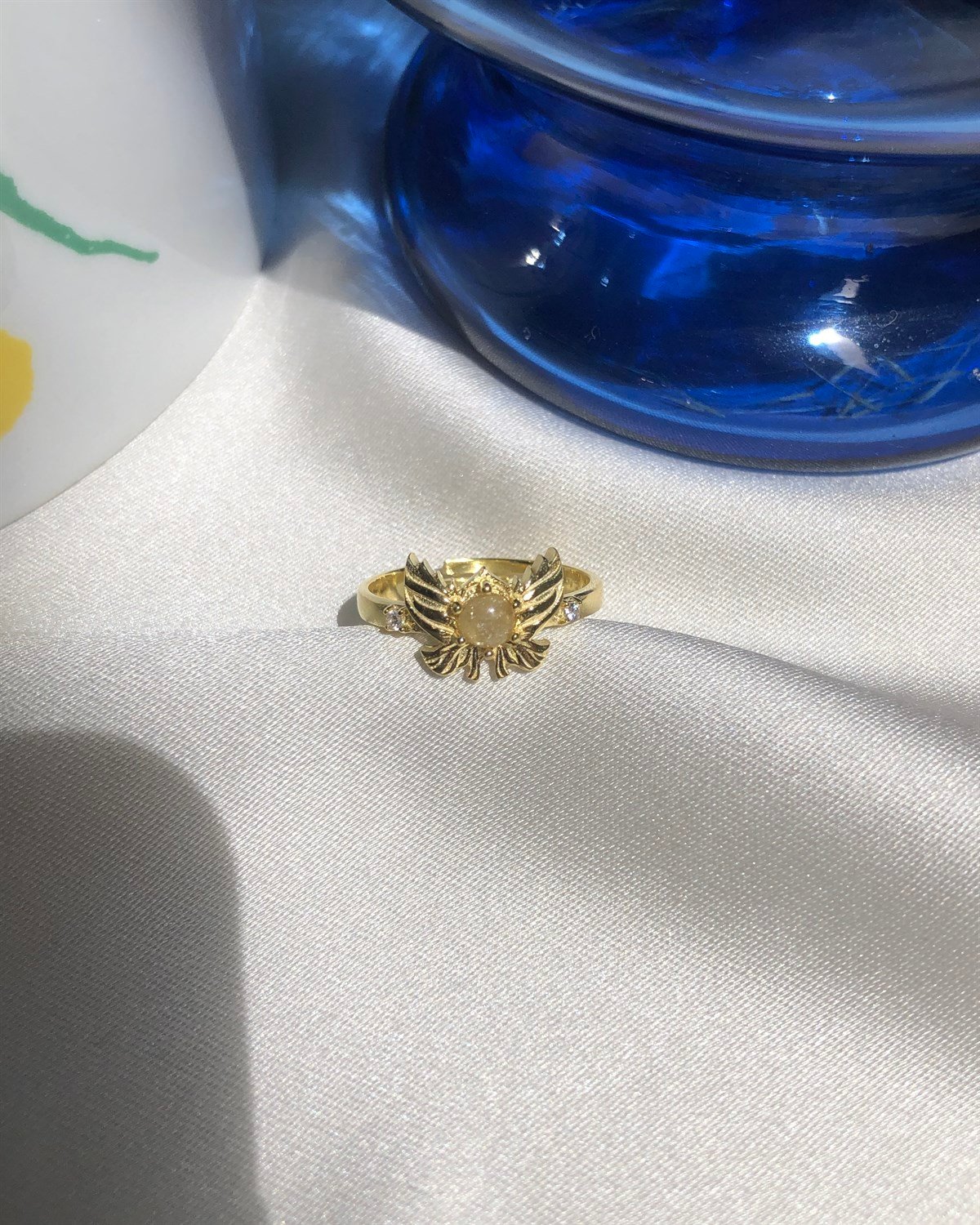 925 Gümüş Angel Doğal Taş Yüzük