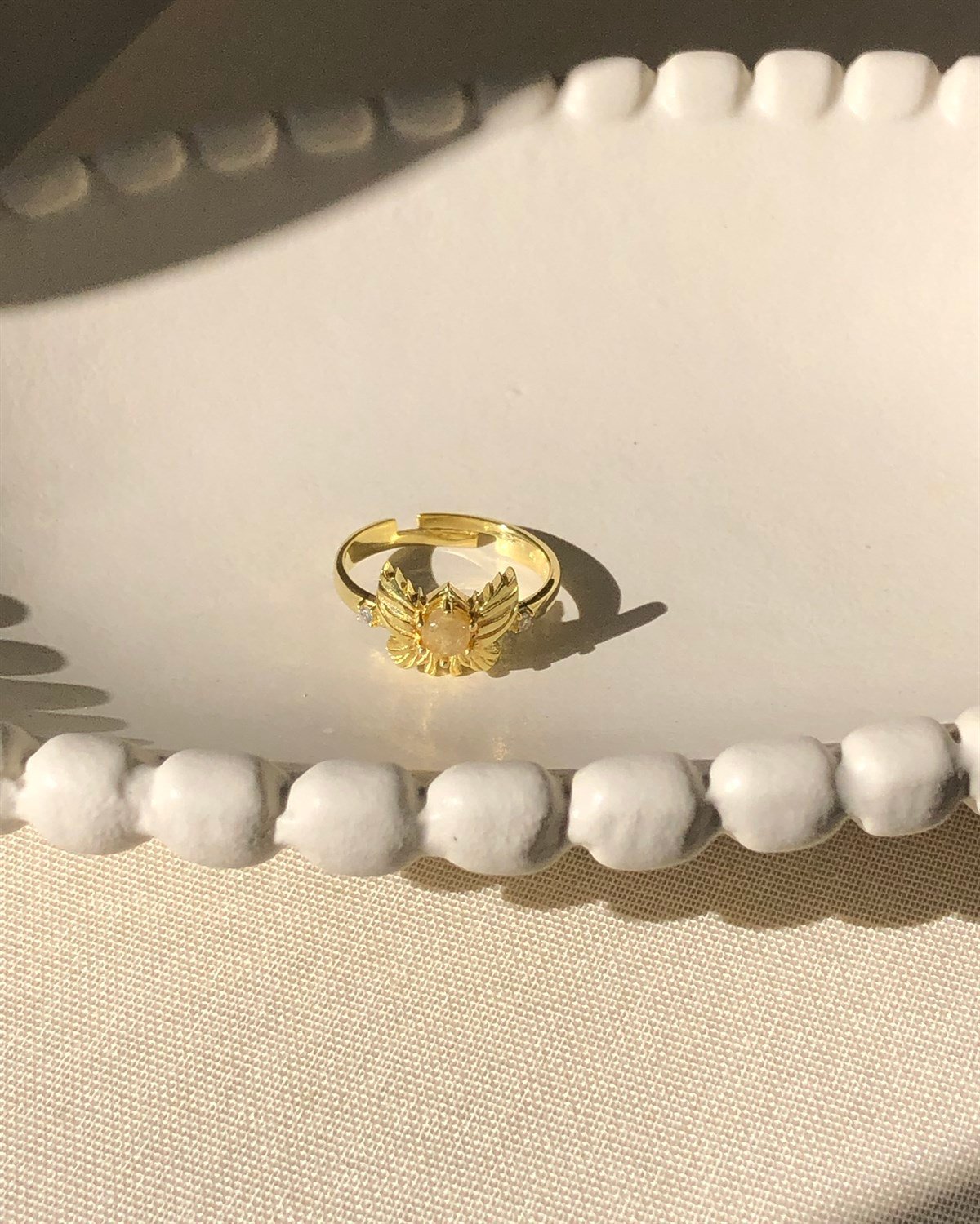 925 Gümüş Angel Doğal Taş Yüzük