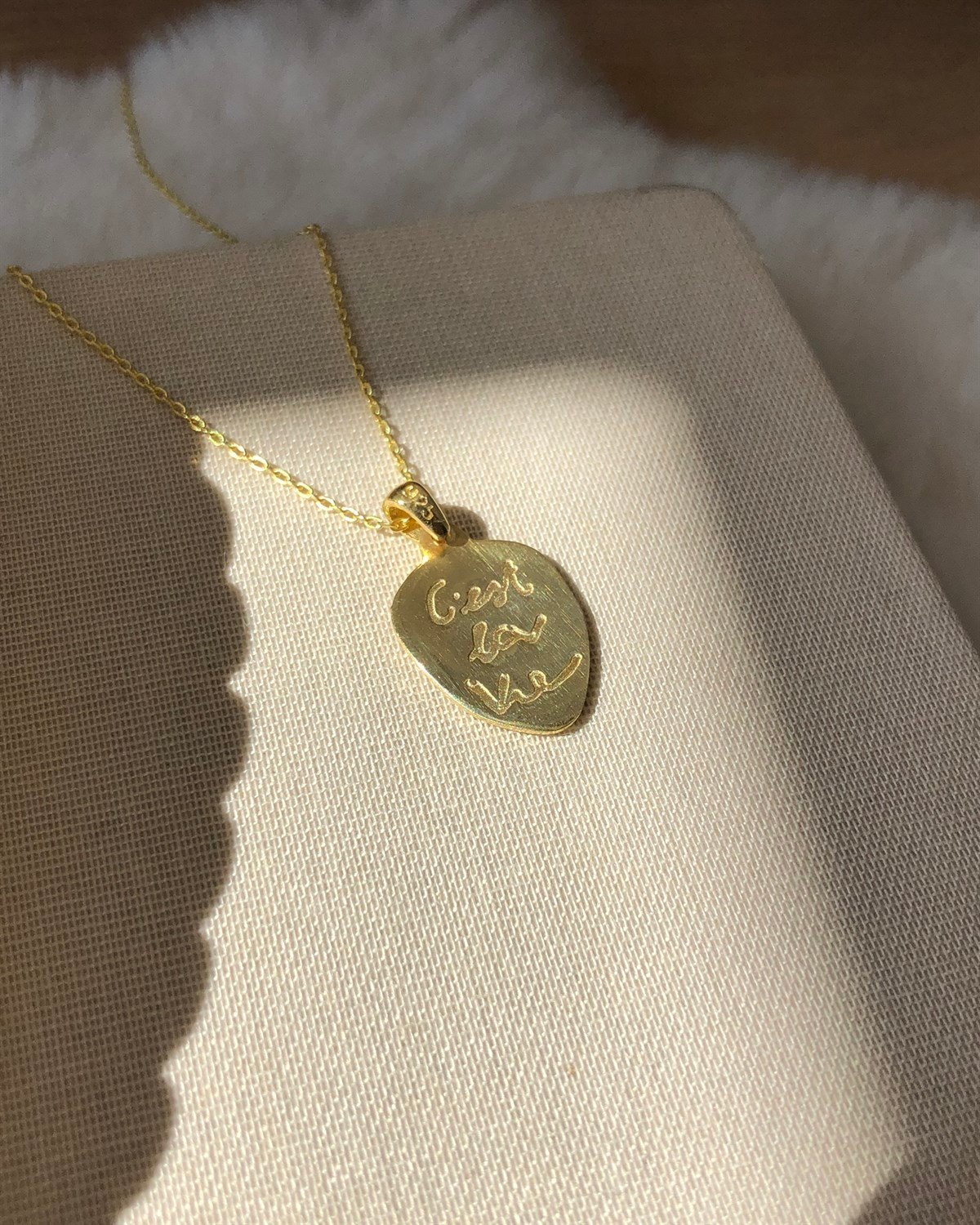 925 Gümüş Face Madalyon Kolye