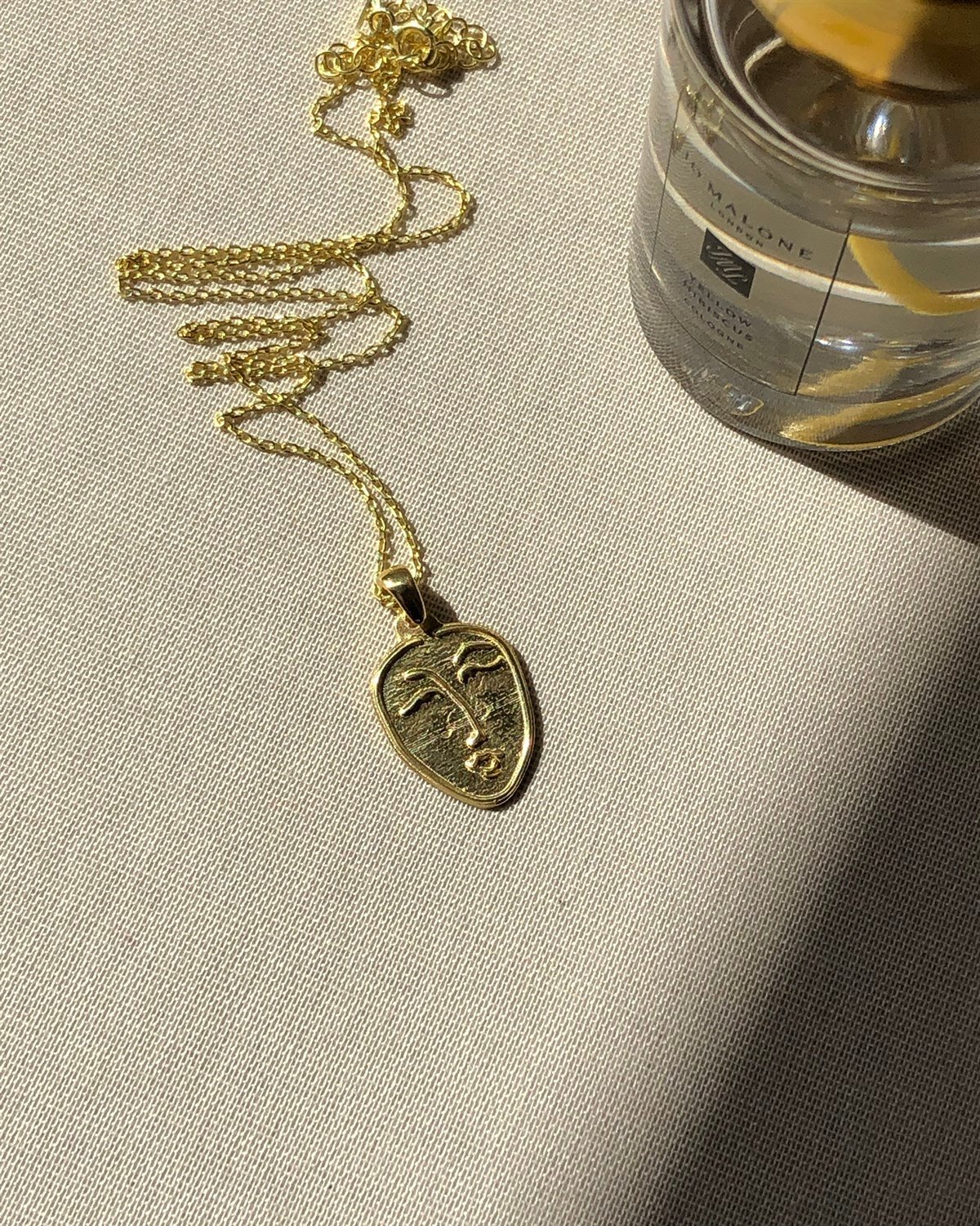 925 Gümüş Face Madalyon Kolye