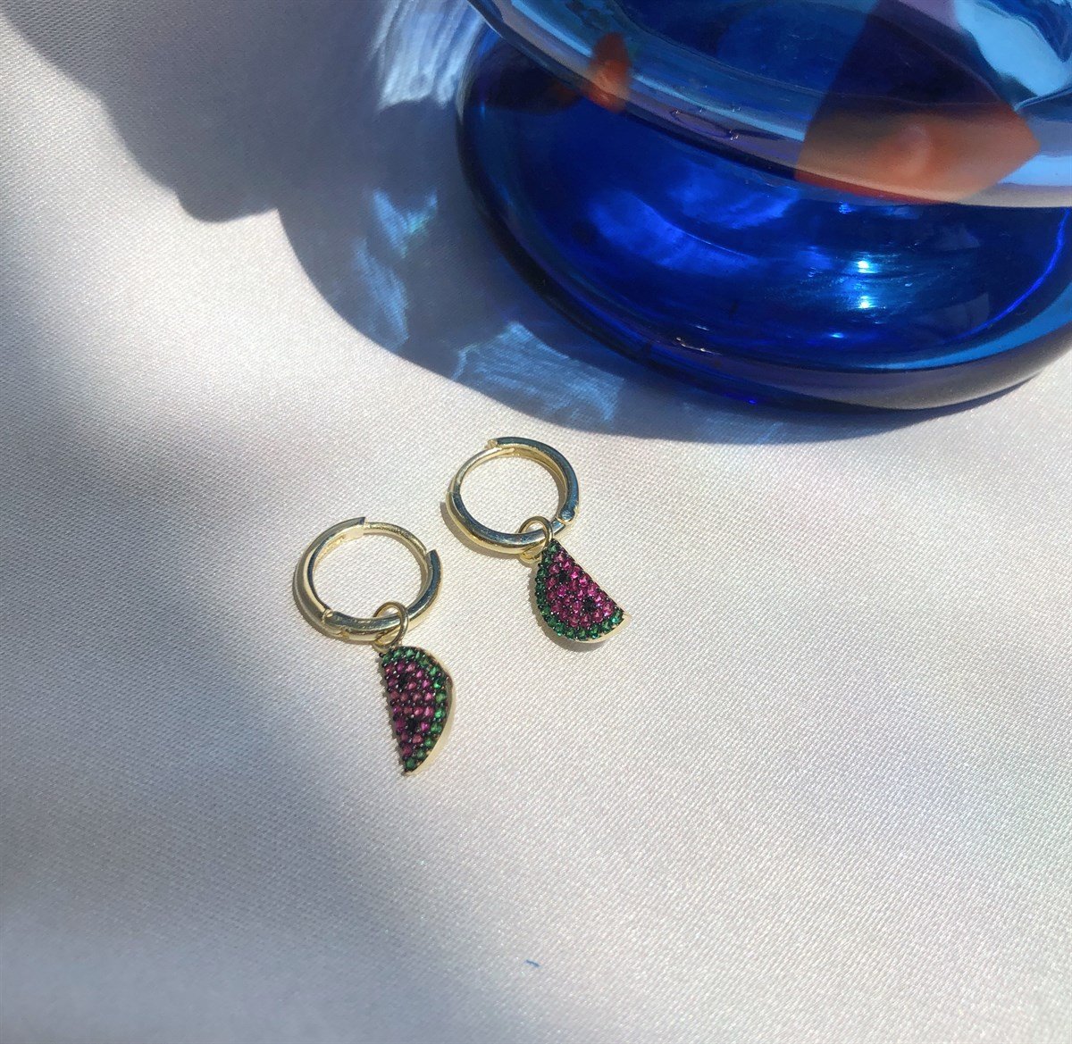 925 Gümüş Karpuz Küpe