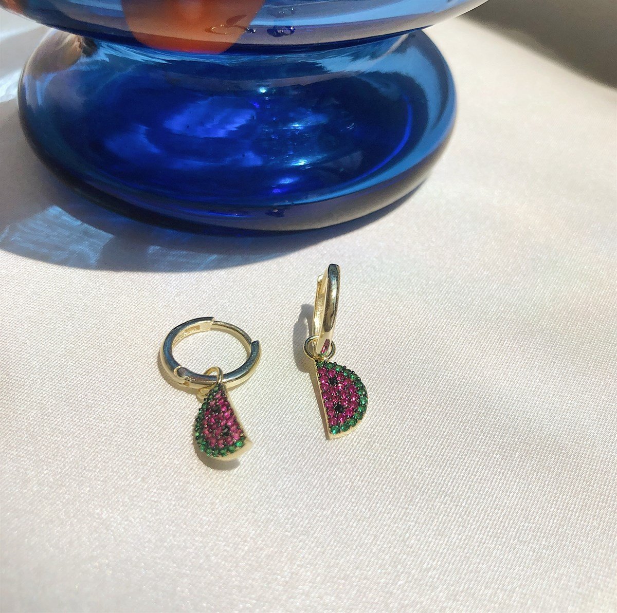 925 Gümüş Karpuz Küpe