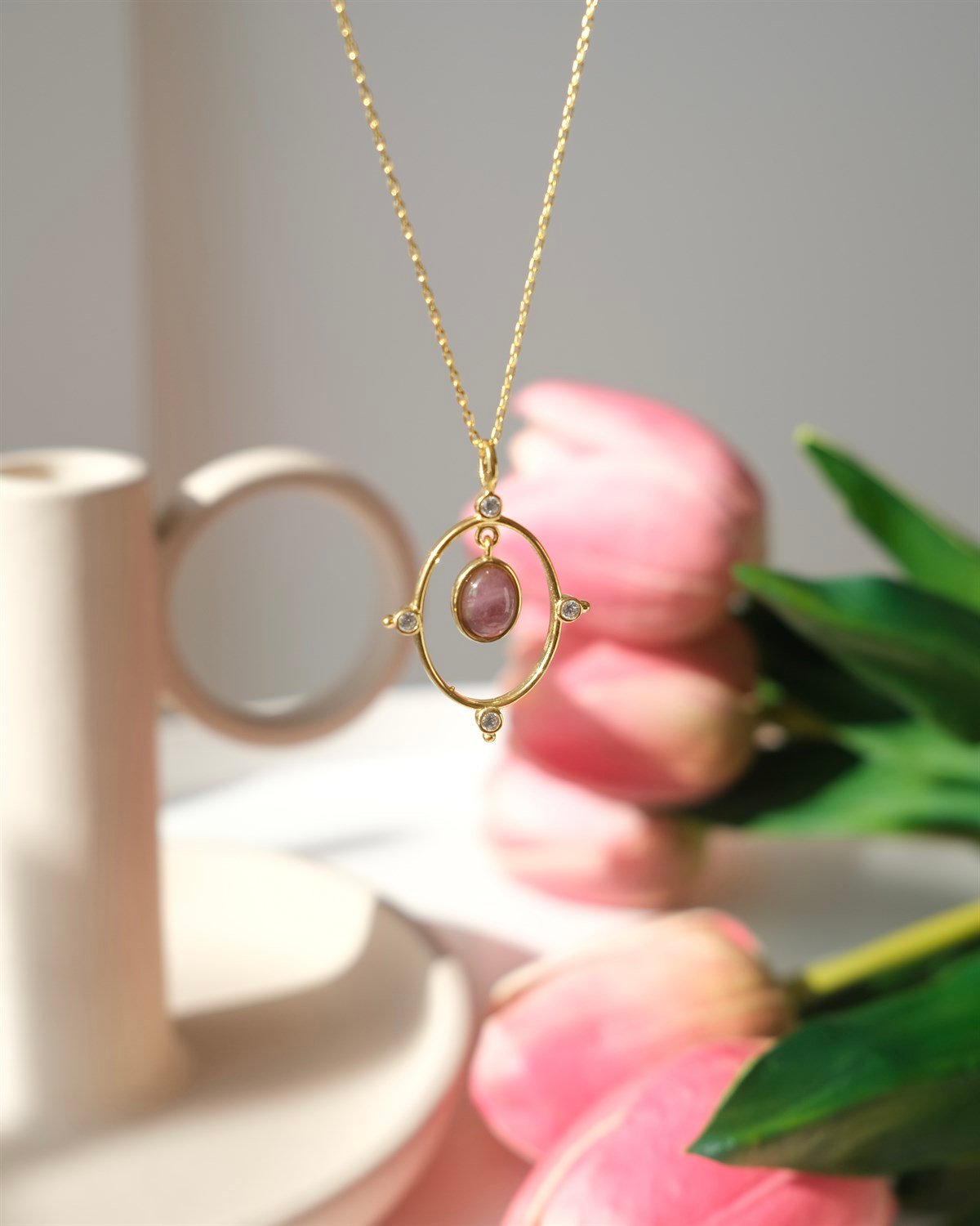 925 Gümüş Turmalin Kolye 