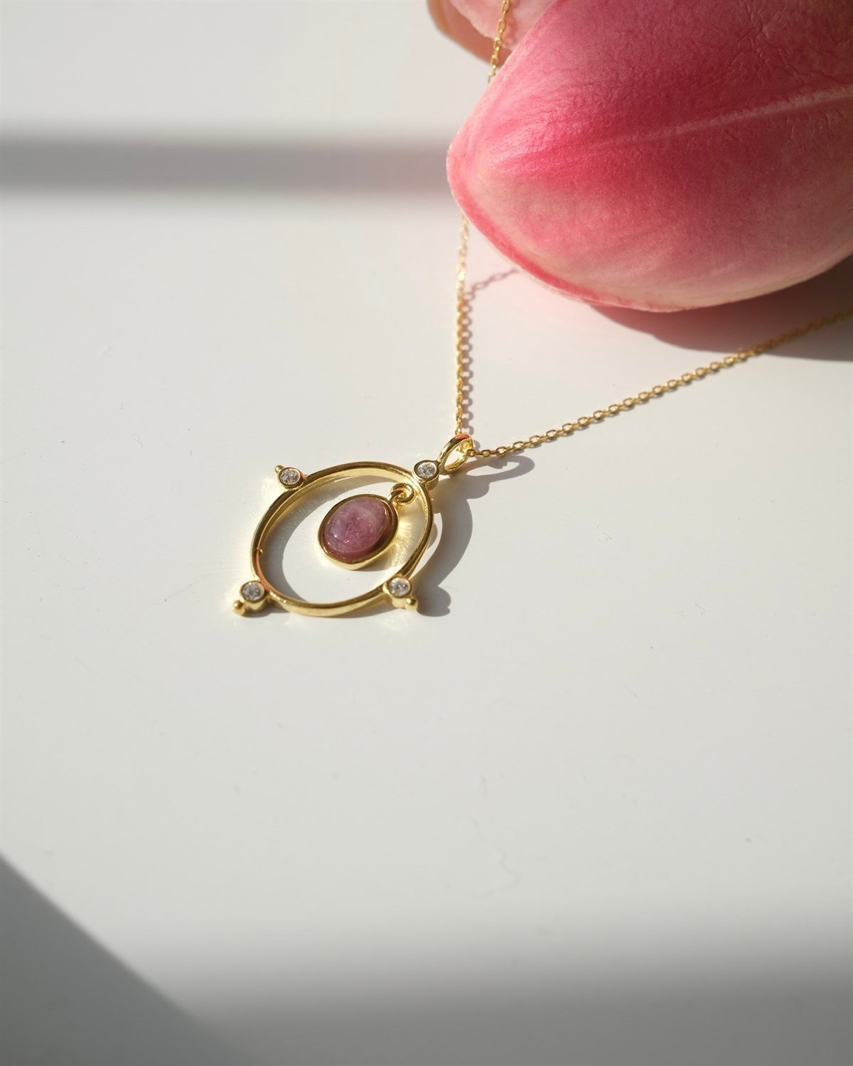 925 Gümüş Turmalin Kolye 