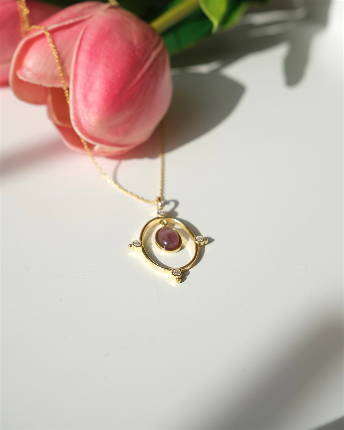 925 Gümüş Turmalin Kolye 