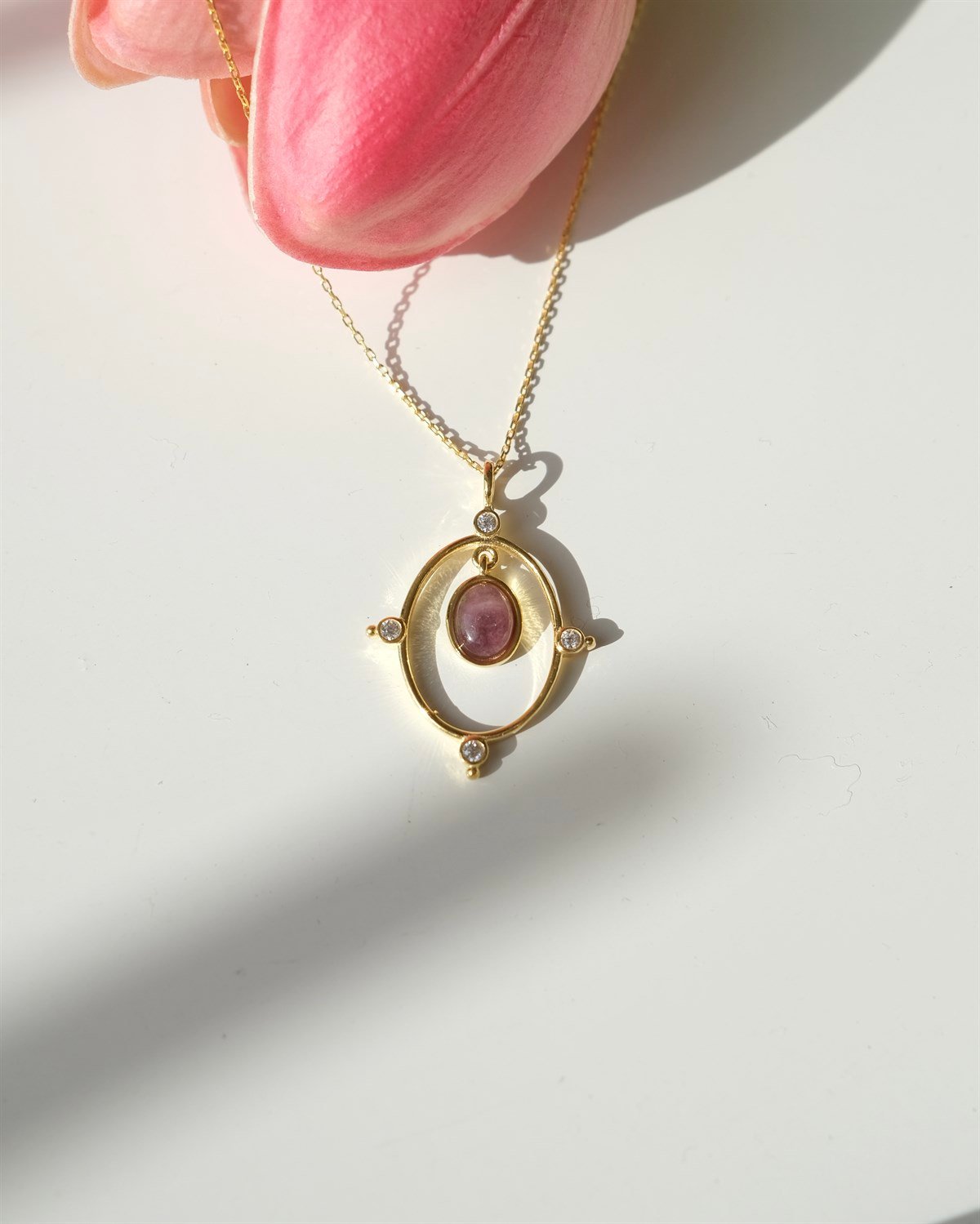 925 Gümüş Turmalin Kolye 