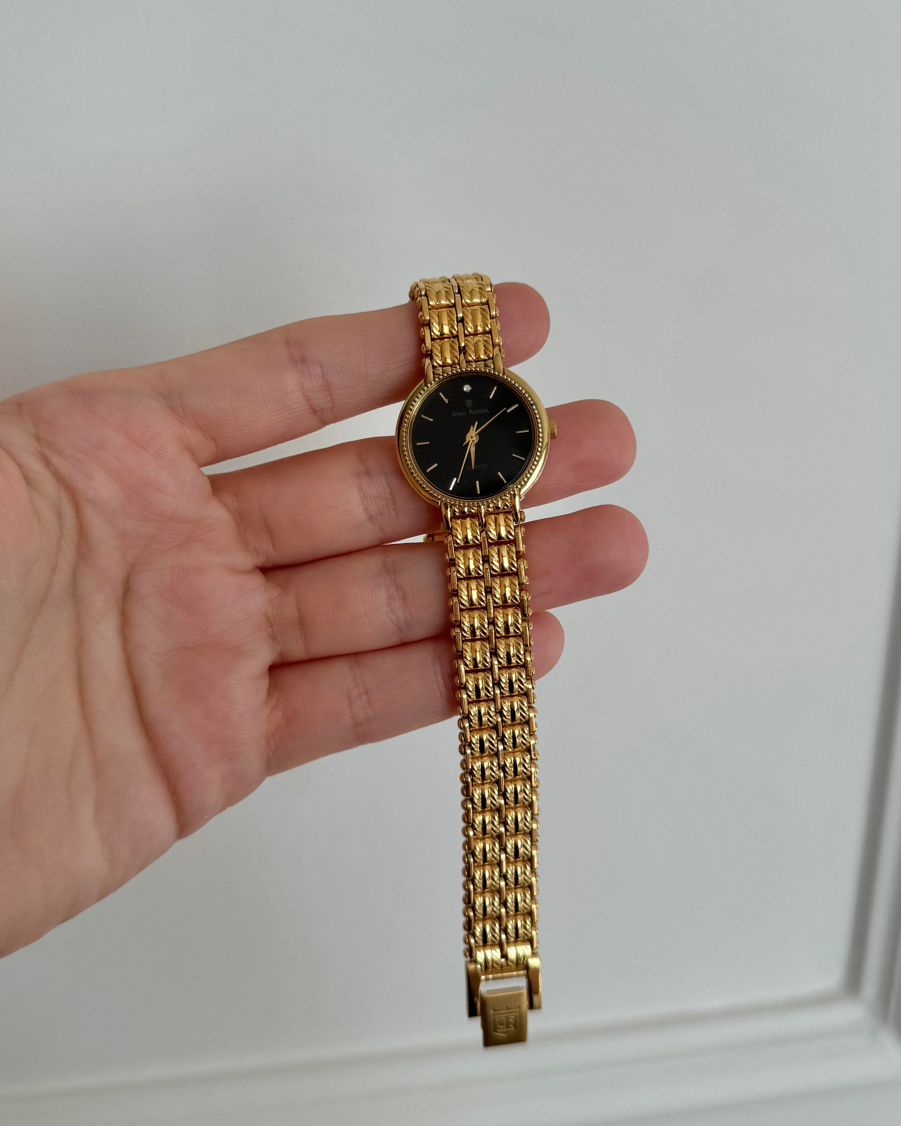 Jean Renox Swiss Quartz 24K Gold Plated Vintage Kol Saati