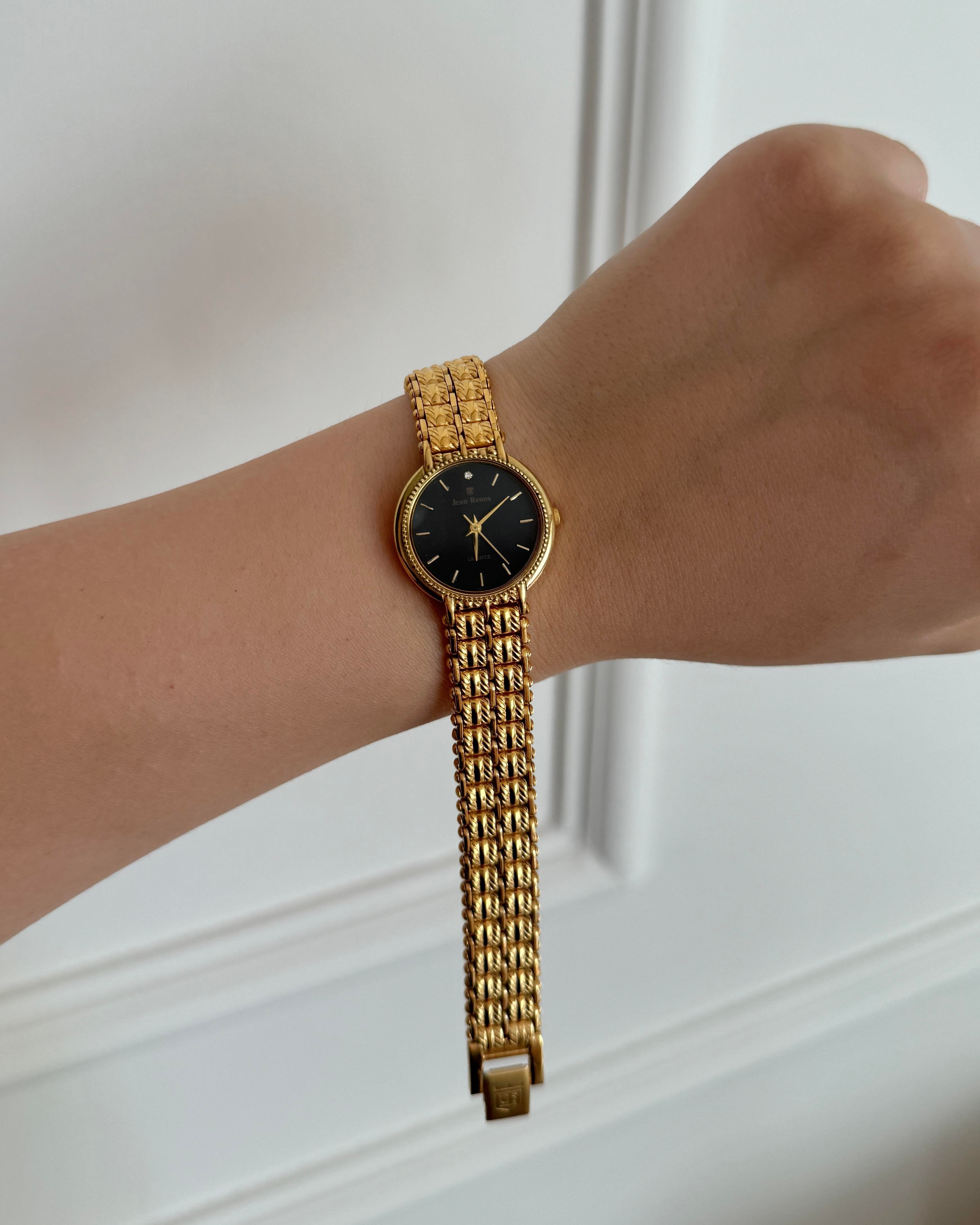 Jean Renox Swiss Quartz 24K Gold Plated Vintage Kol Saati