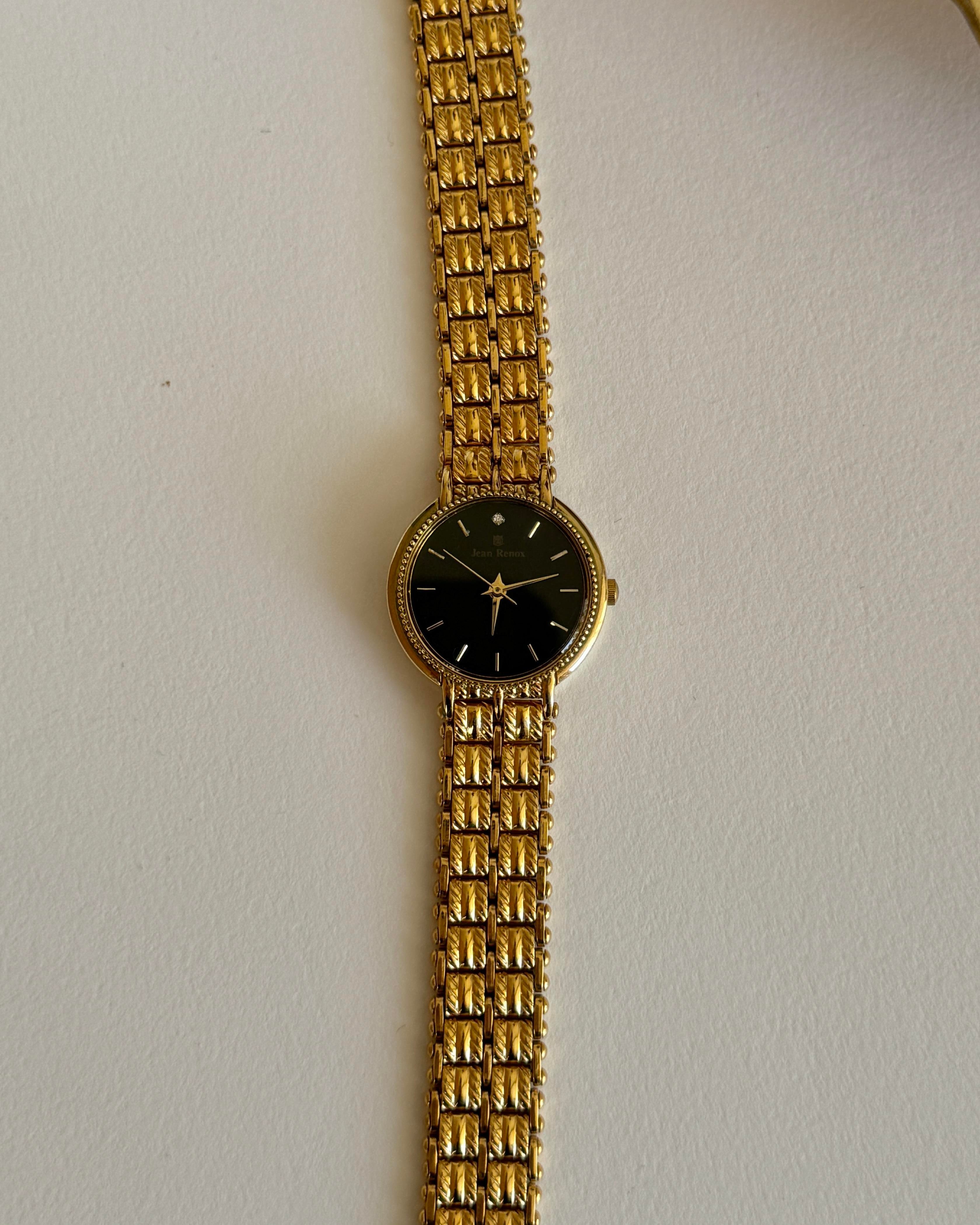Jean Renox Swiss Quartz 24K Gold Plated Vintage Kol Saati