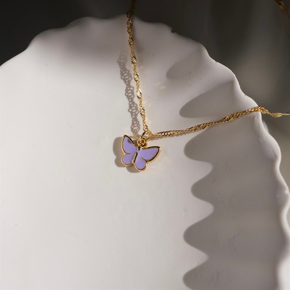 Kelebek Kolye - Lila