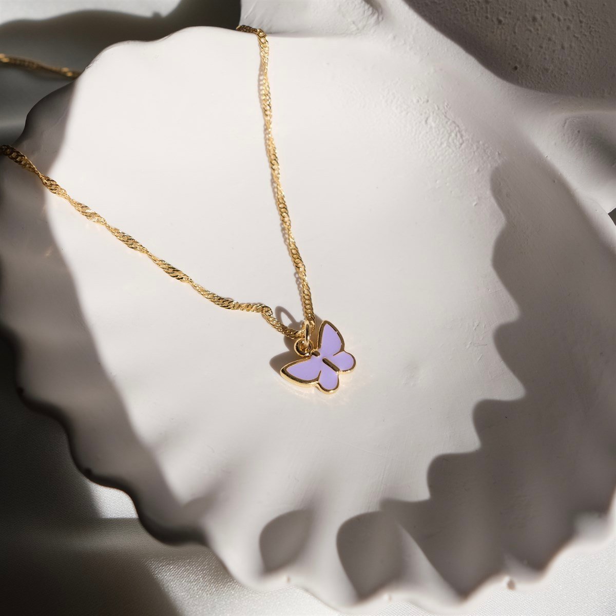 Kelebek Kolye - Lila