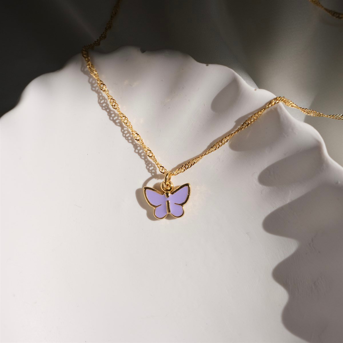 Kelebek Kolye - Lila