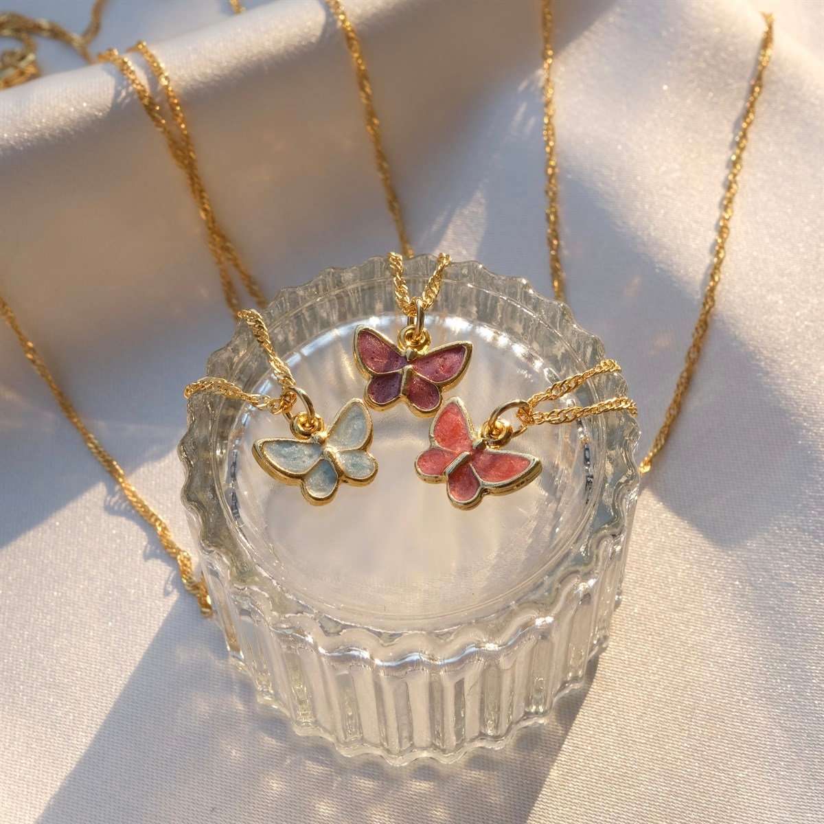 Kelebek Kolye - Turuncu 