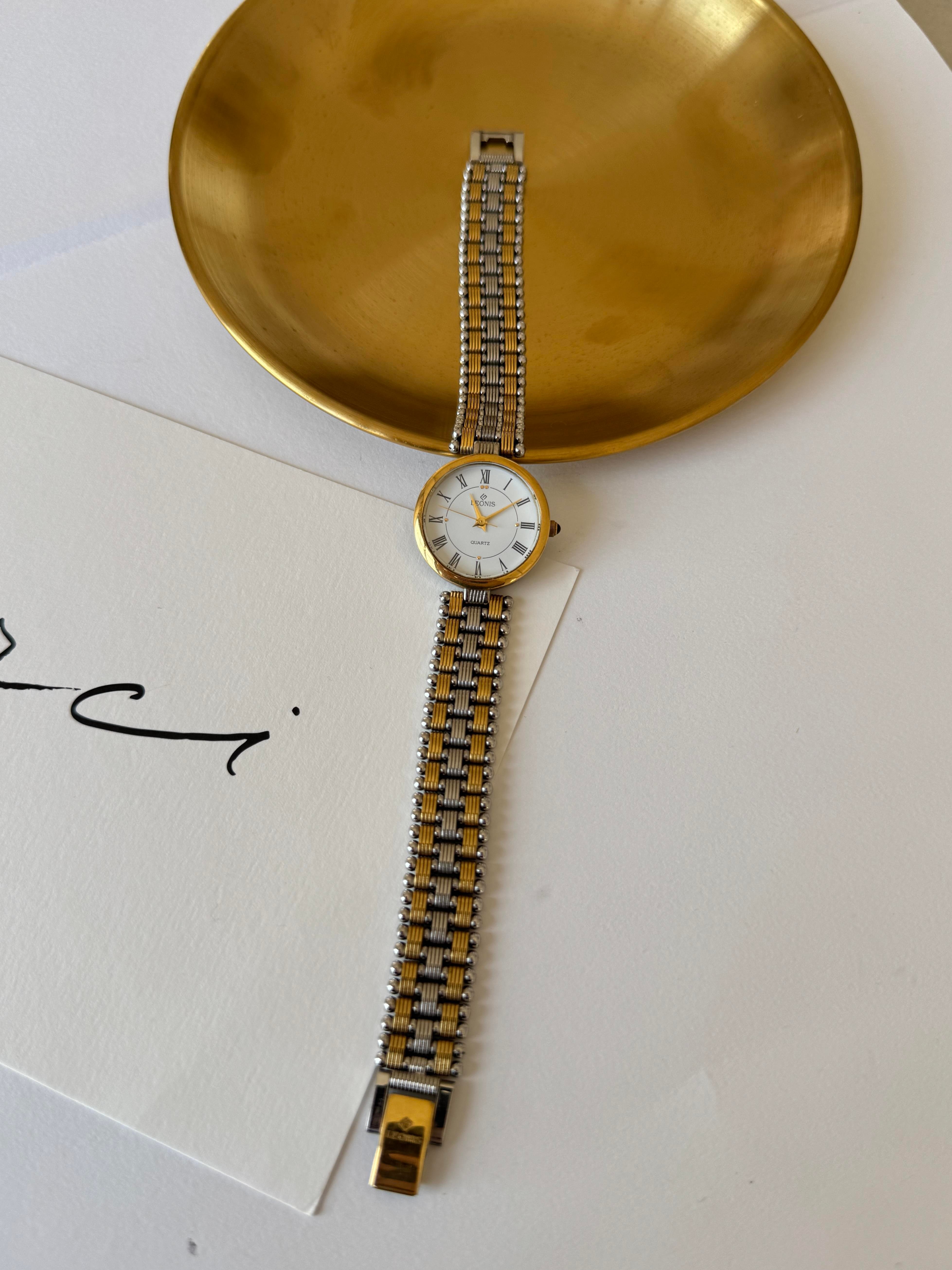 LEONIS 22K Gold Plated Vintage Kol Saati