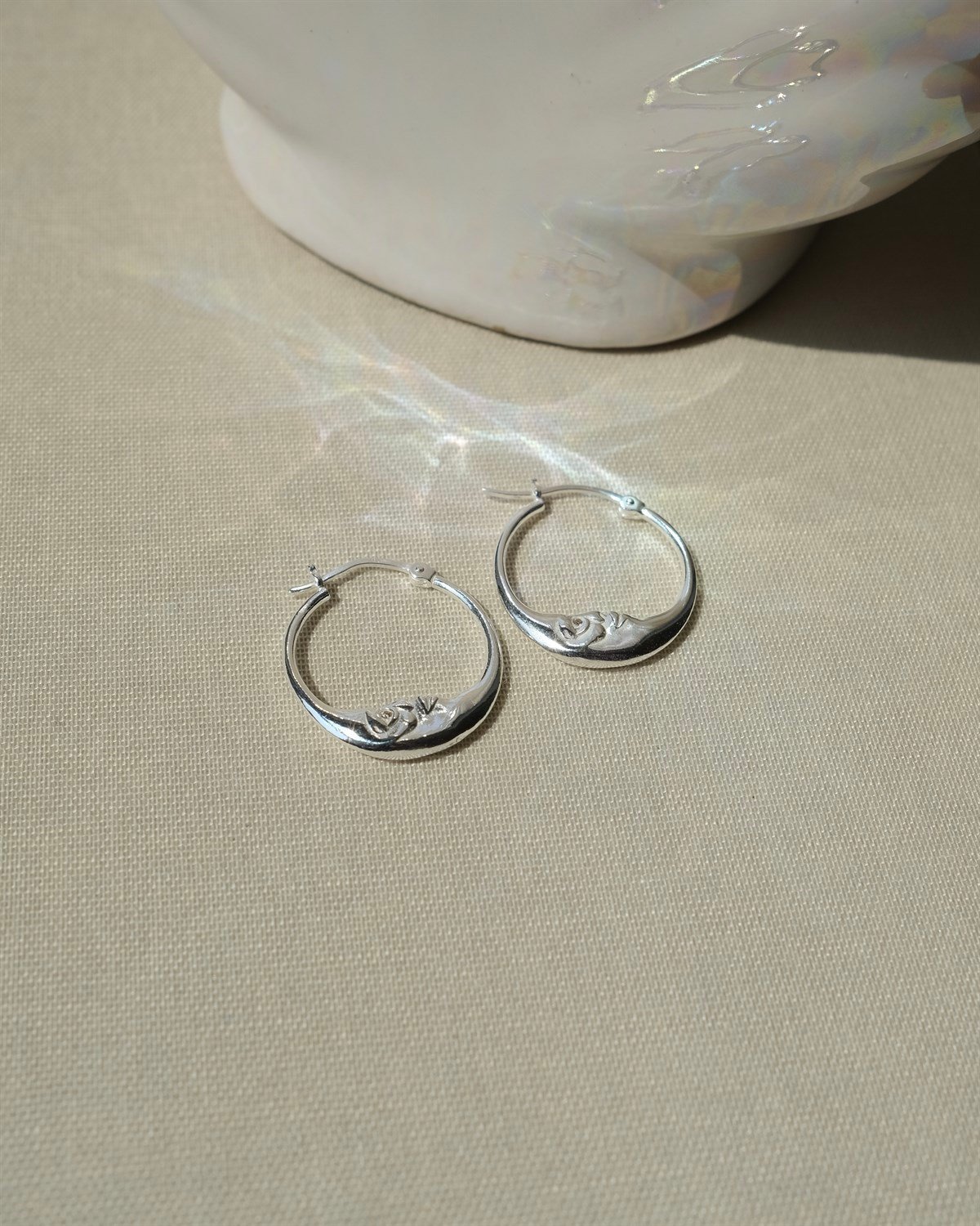 Man in the Moon Küpe - 925 Ayar Gümüş 