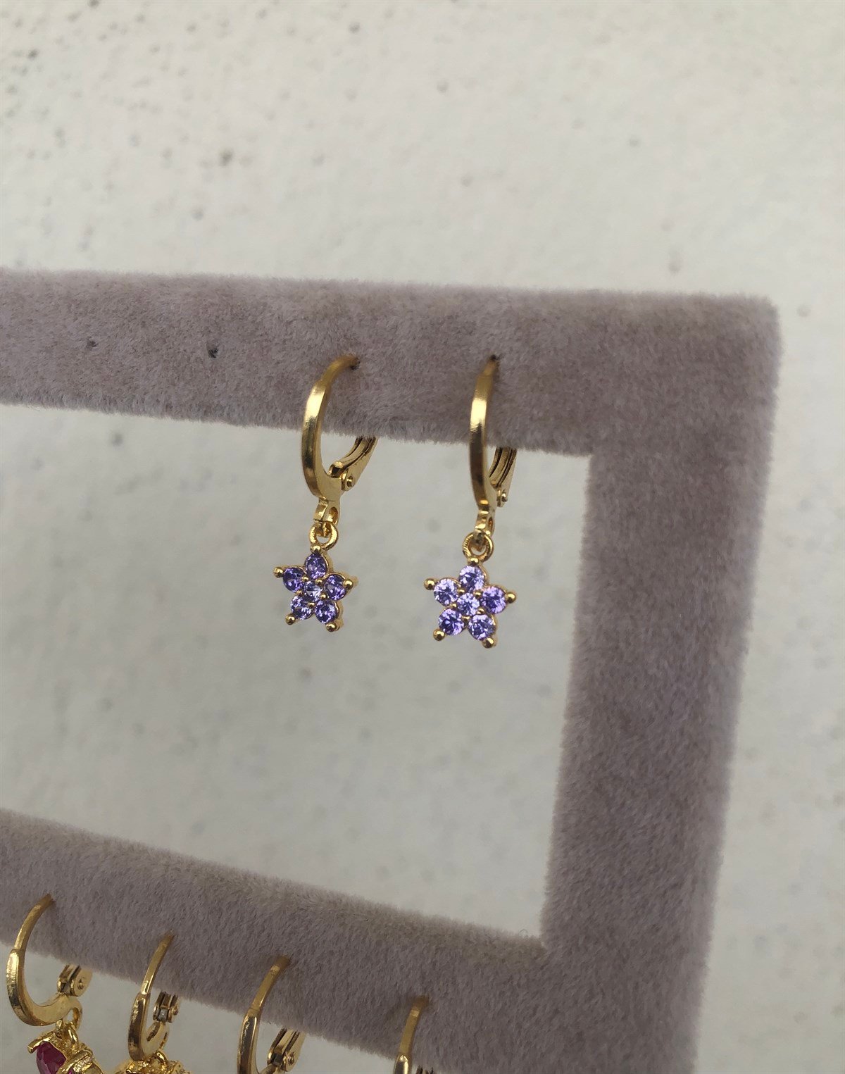 Mini Mor Daisy Küpe