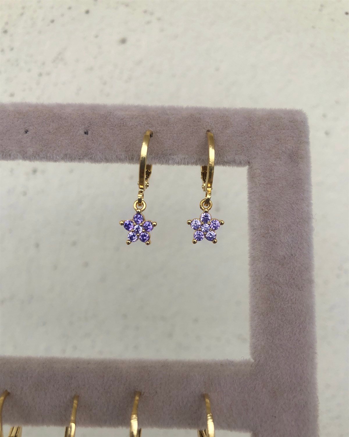 Mini Mor Daisy Küpe