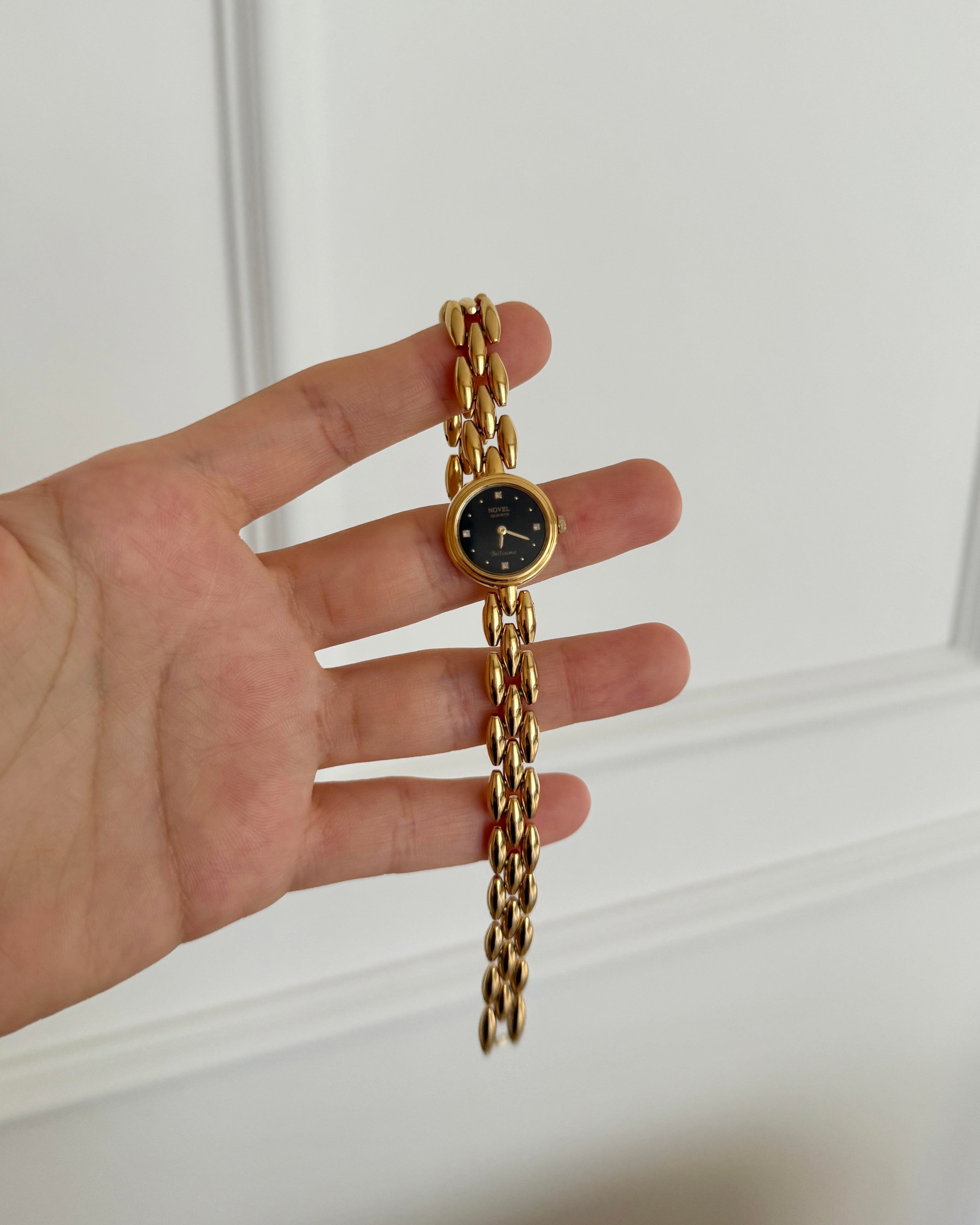 NOVEL 22K Gold Plated Japan Quartz Vintage Saat