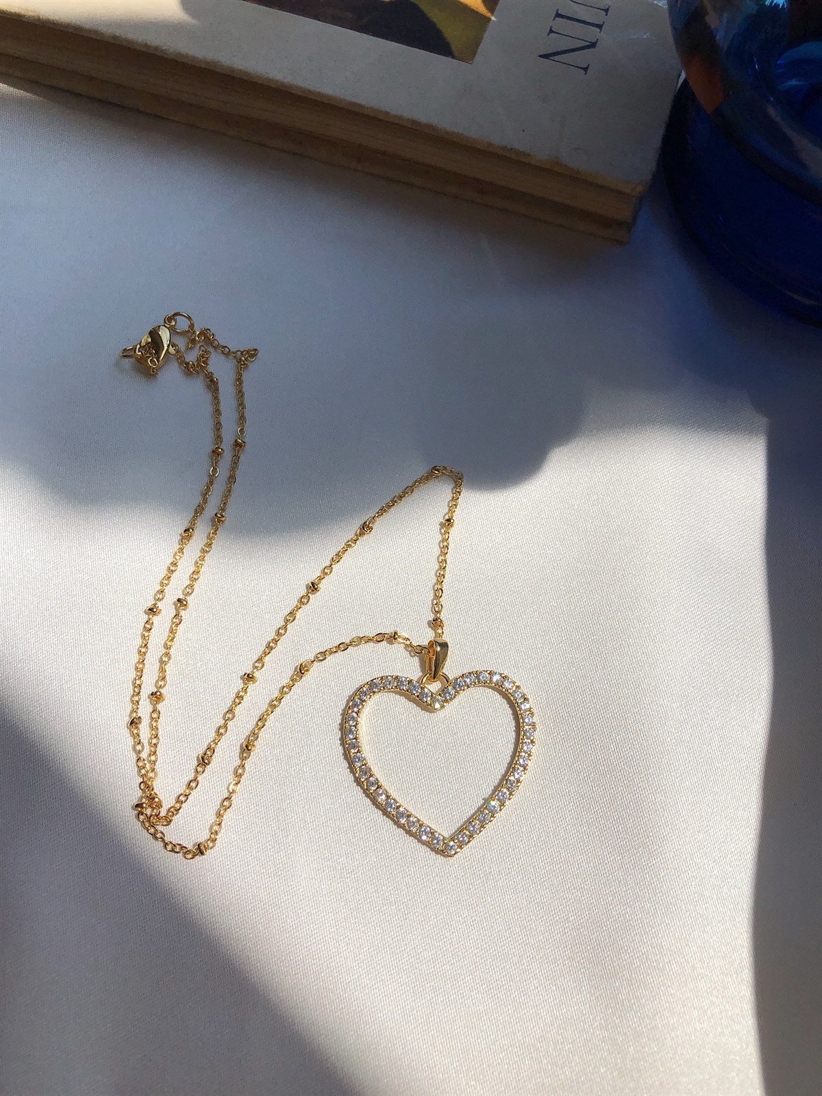 Zirkon Taşlı Kalp Kolye II