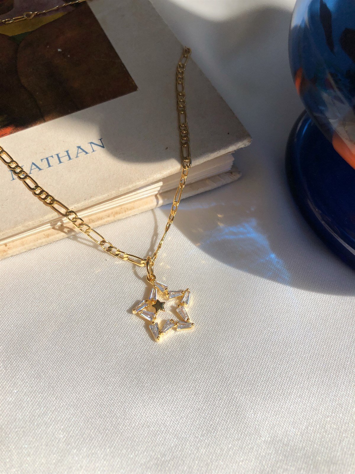 Zirkon Taşlı Yıldız Kolye