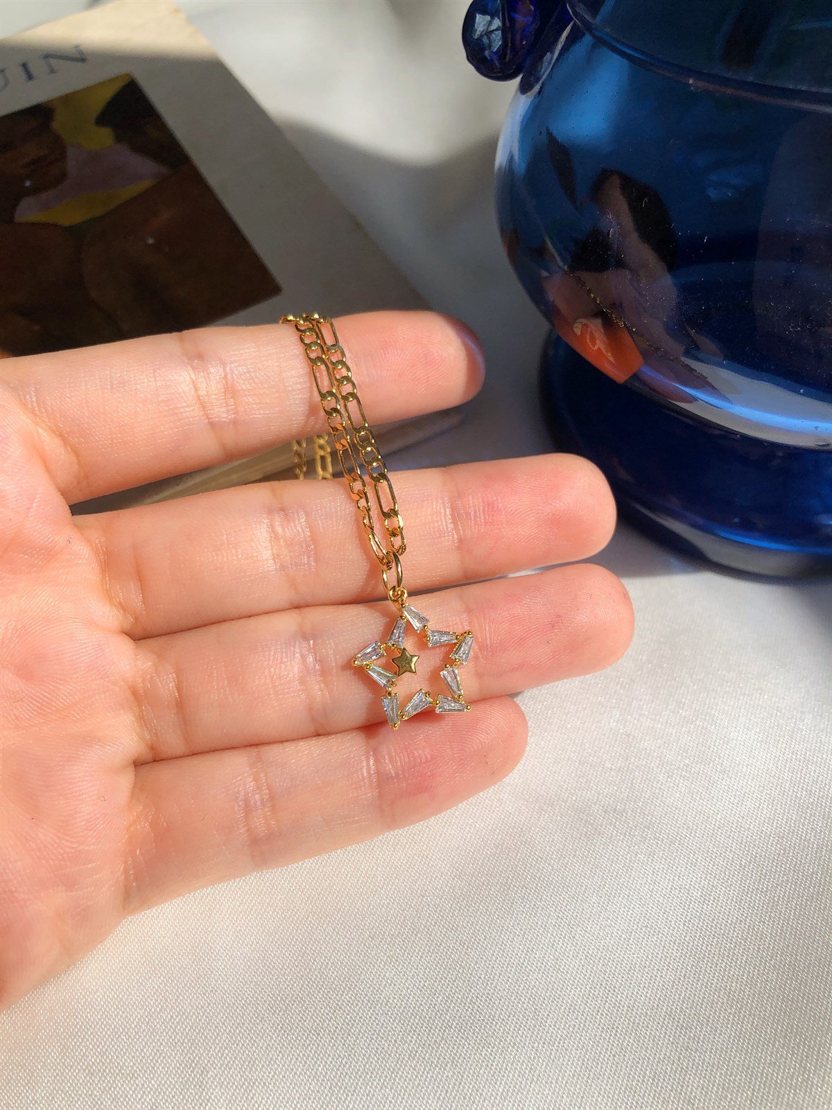Zirkon Taşlı Yıldız Kolye