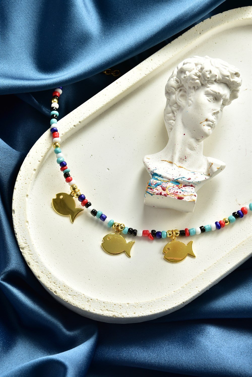 Balık Uçlu Multi Boncuk Halhal KA011200